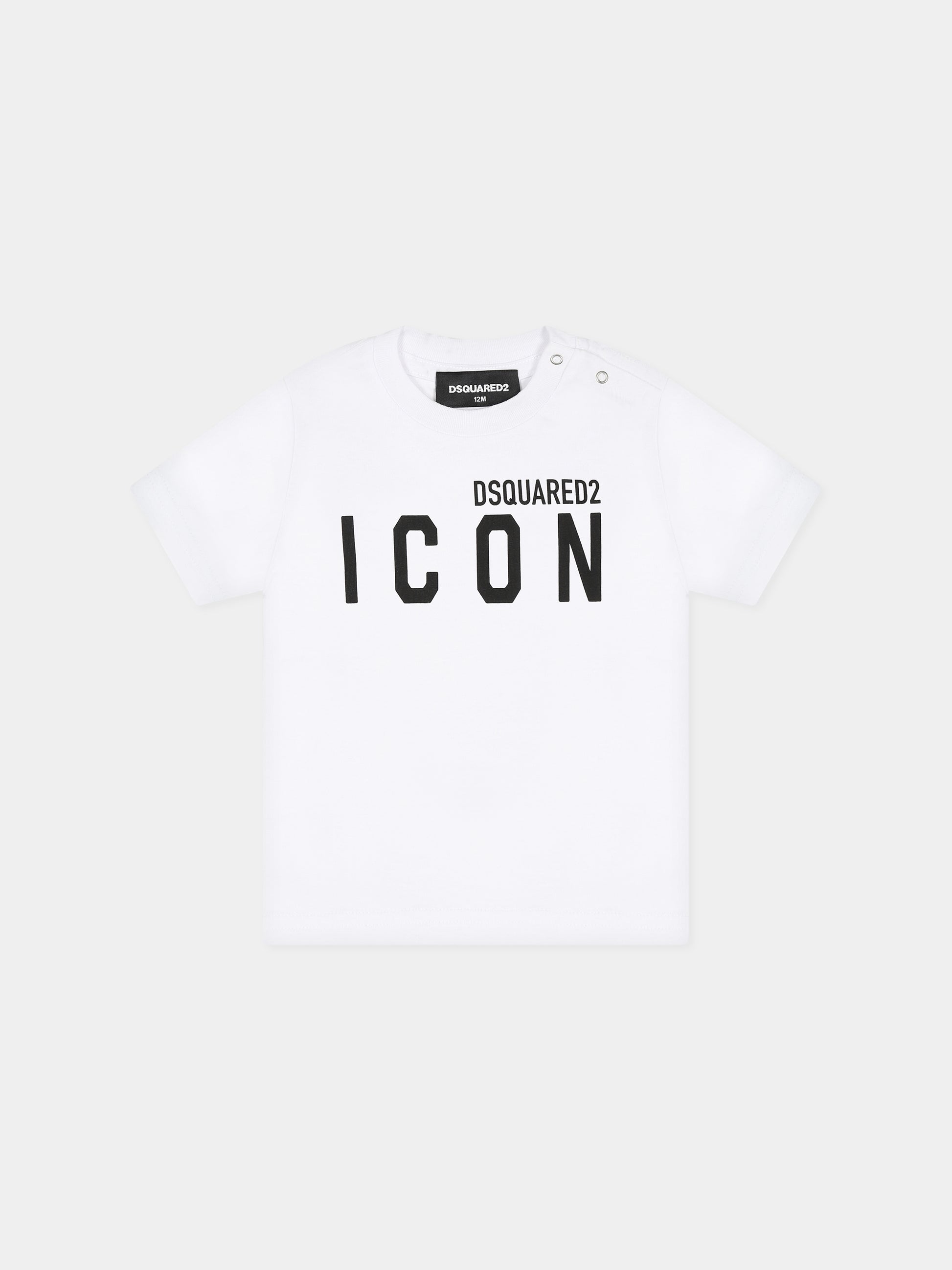 T-shirt bianca per neonato con logo,Dsquared2,DQ0623 D00MV DQ100