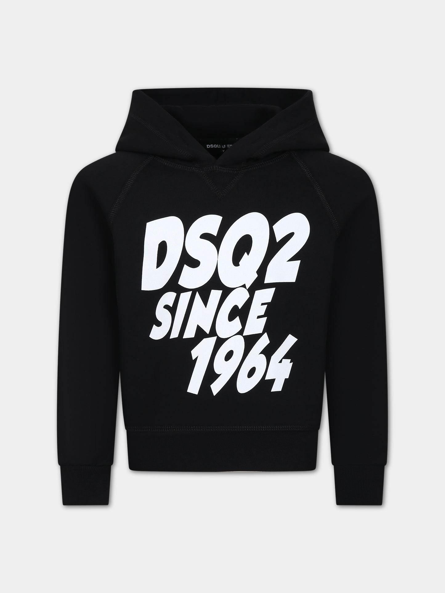 Felpa nera per bambino con logo,Dsquared2,DQ1954 D003G DQ900