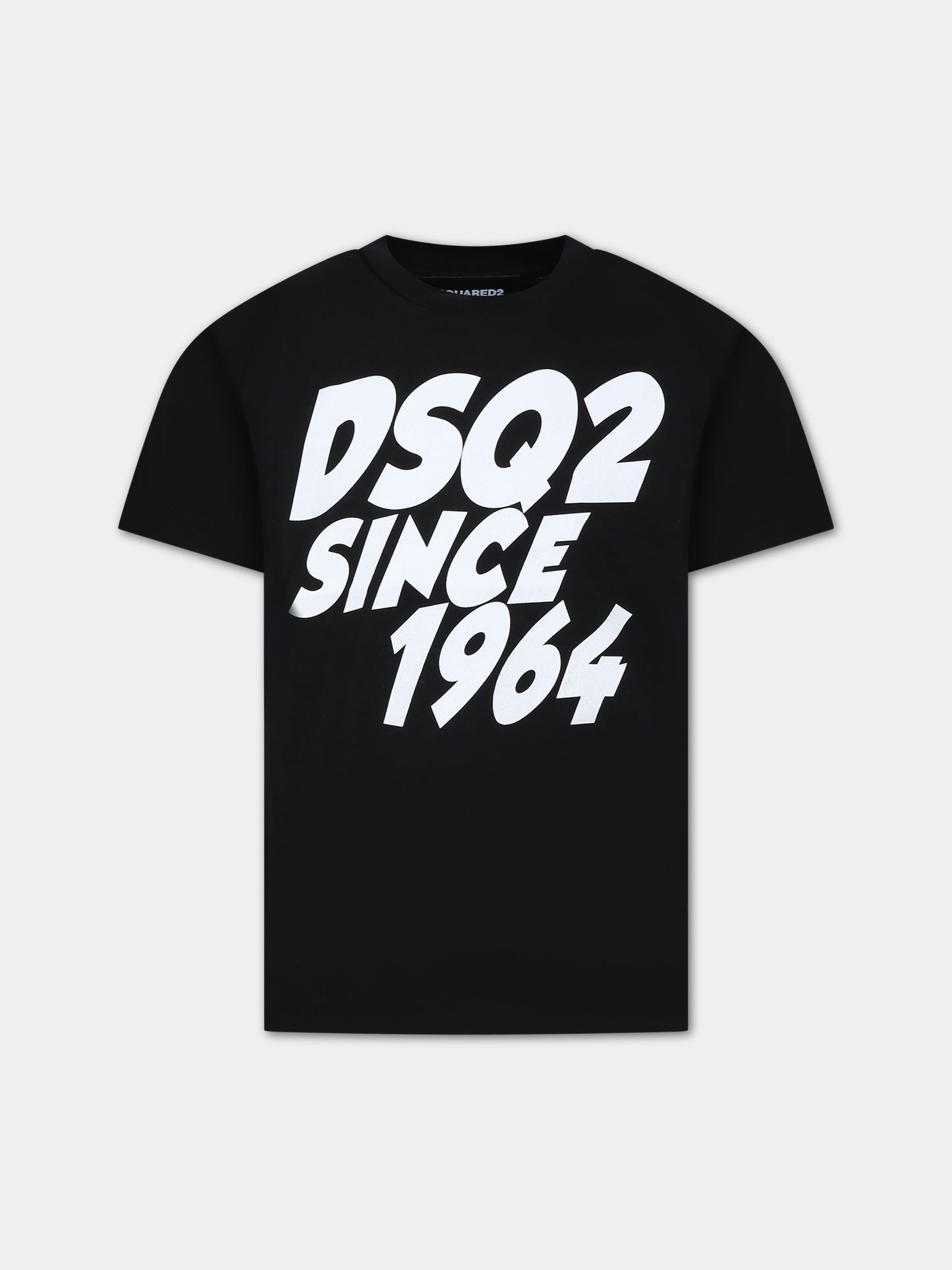 T-shirt nera per bambino con logo,Dsquared2,DQ1976 D00MV DQ900