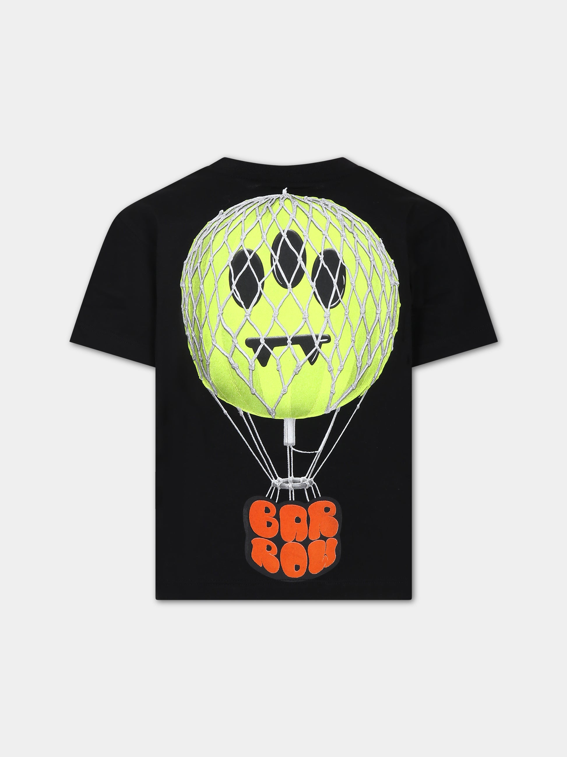 T-shirt nera per bambini con logo e smile,Barrow,F3BKJUTH080 110