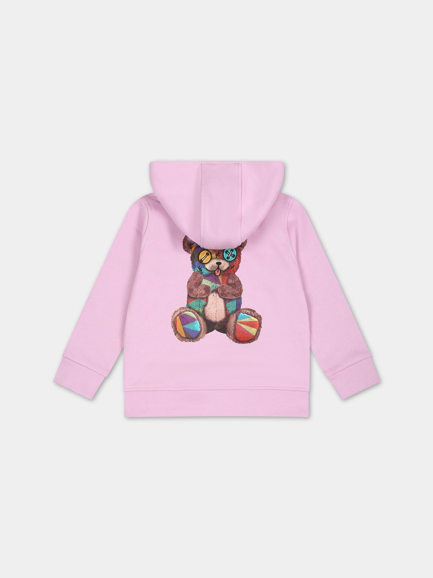 Felpa rosa per neonata con logo e stampa,Barrow,F3BKUNHS131 BW014