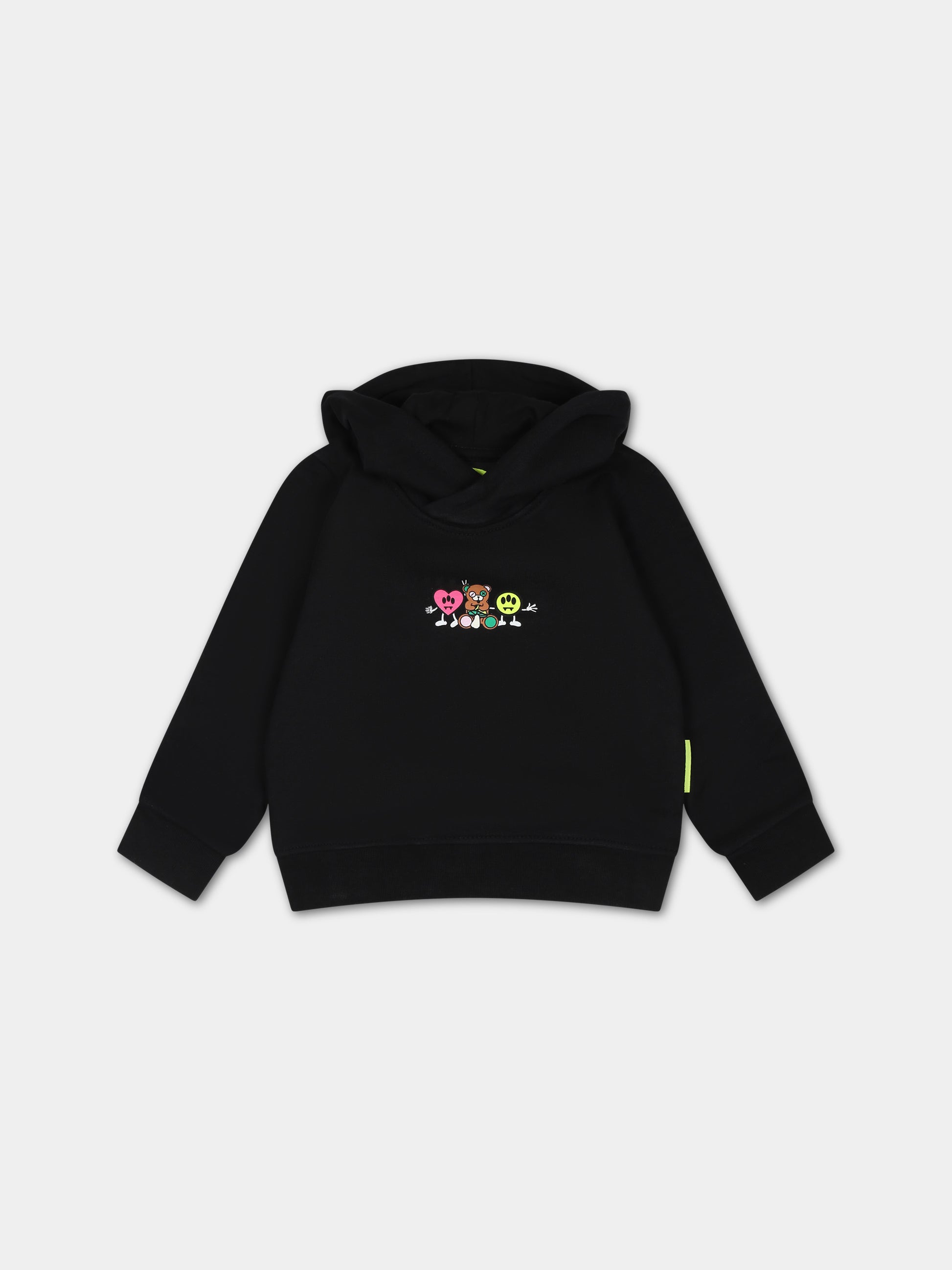 Felpa nera per neonata con logo e stampa,Barrow,F3BKNGHS117 110