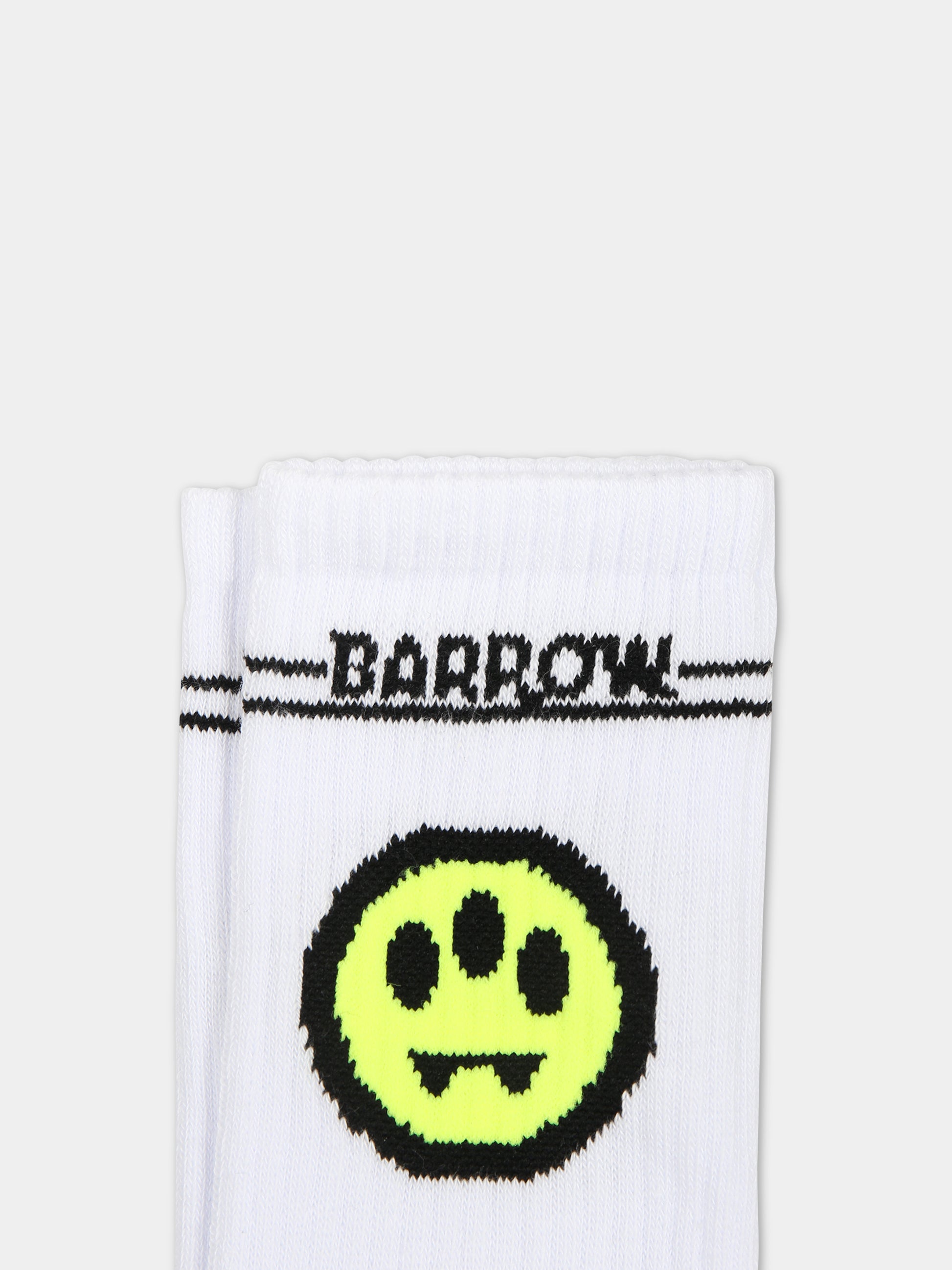 Calze bianche per bambini con logo e smile,Barrow,F3BKJUSO091 002