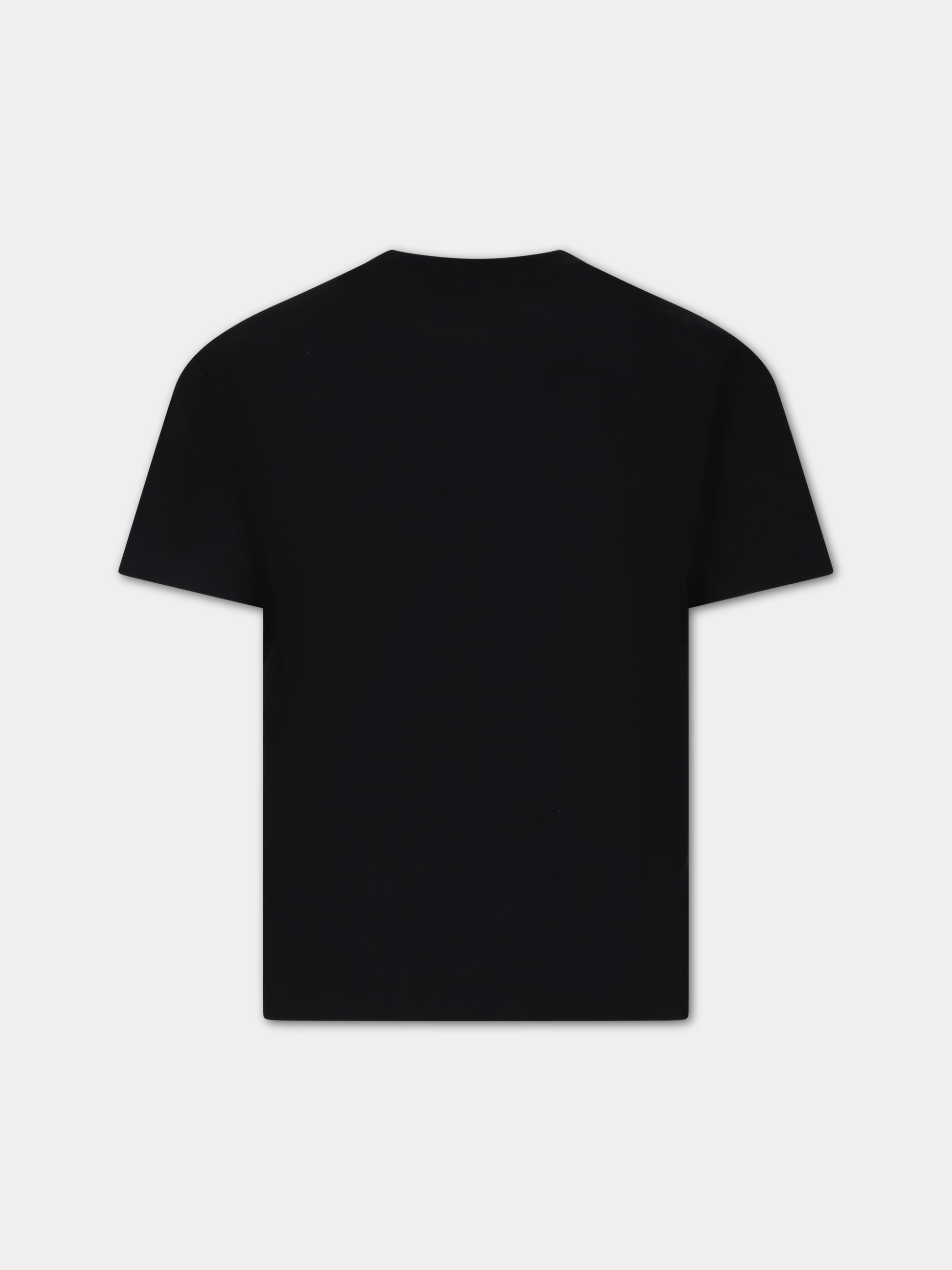 T-shirt nera per bambini con logo,Msgm Kids,F3MSJUTH009 110