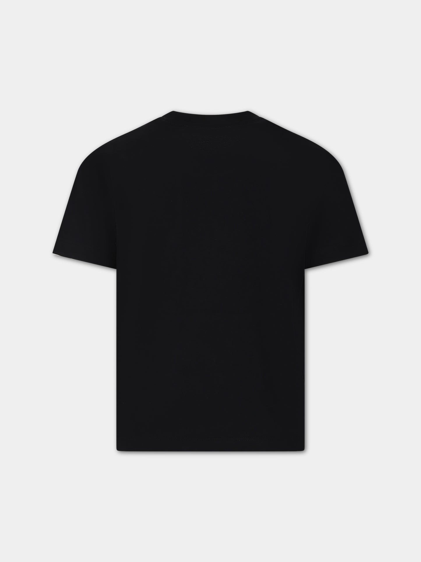 T-shirt nera per bambini con logo,Msgm Kids,F3MSJUTH005 110