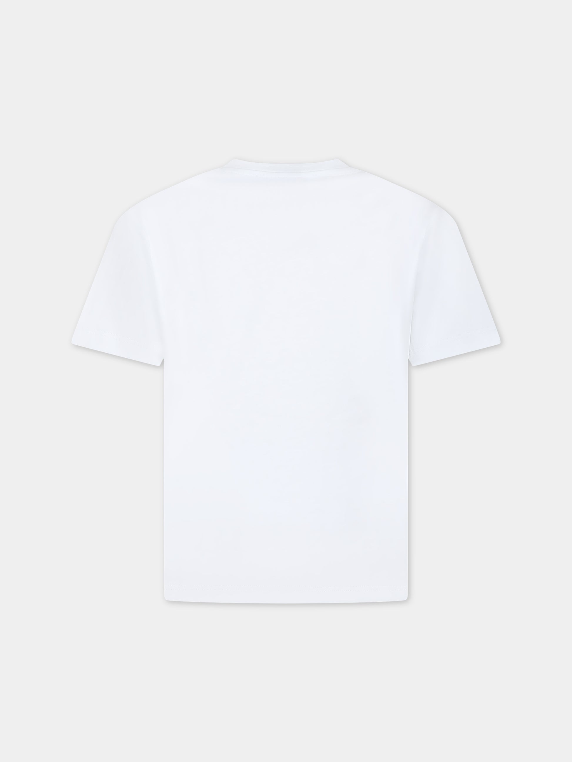 T-shirt bianca per bambina con logo,Msgm Kids,F3MSJGTH084 001