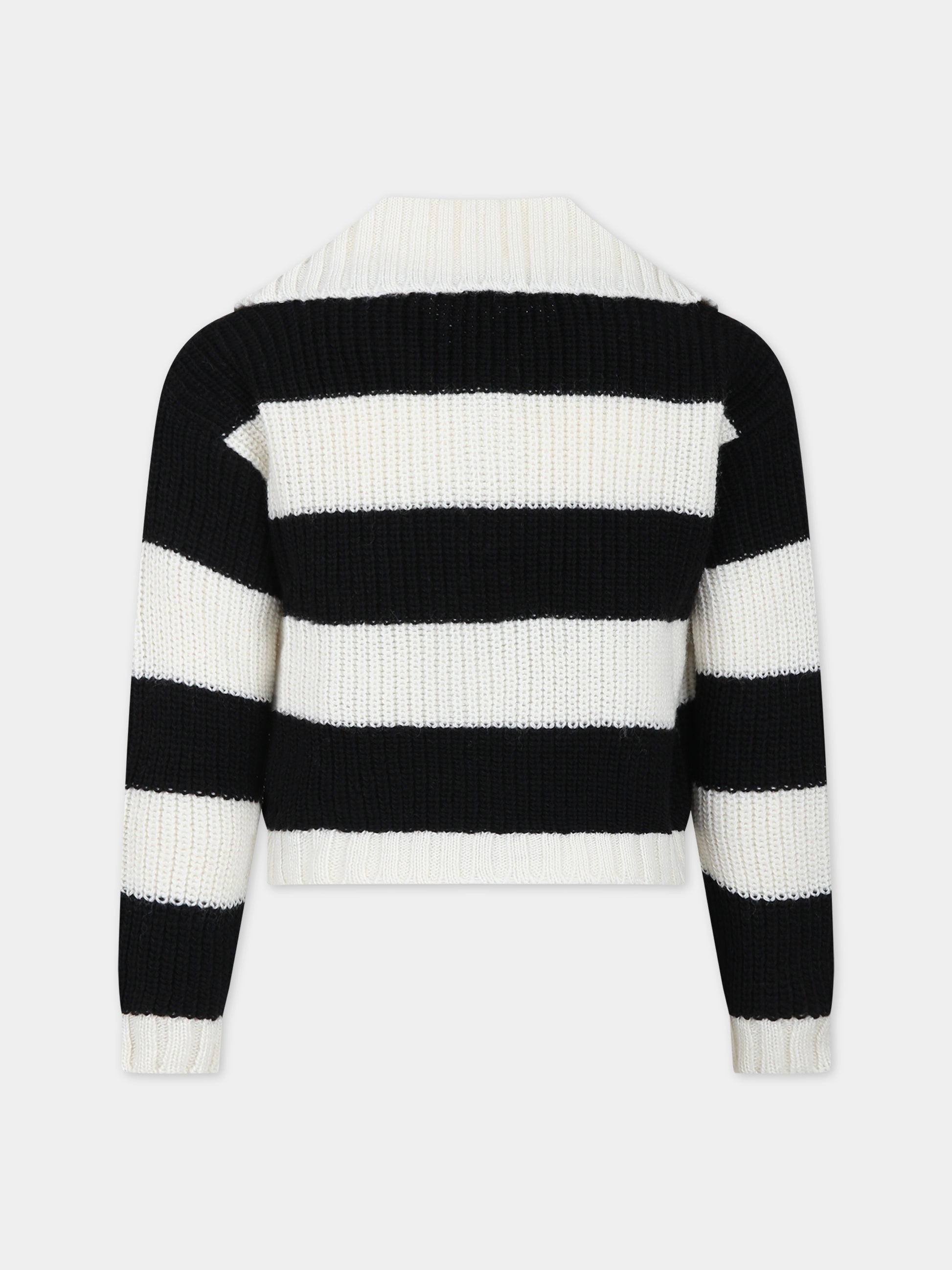 Maglione nero per bambina con logo,Msgm Kids,F3MSJGJP033 013/05