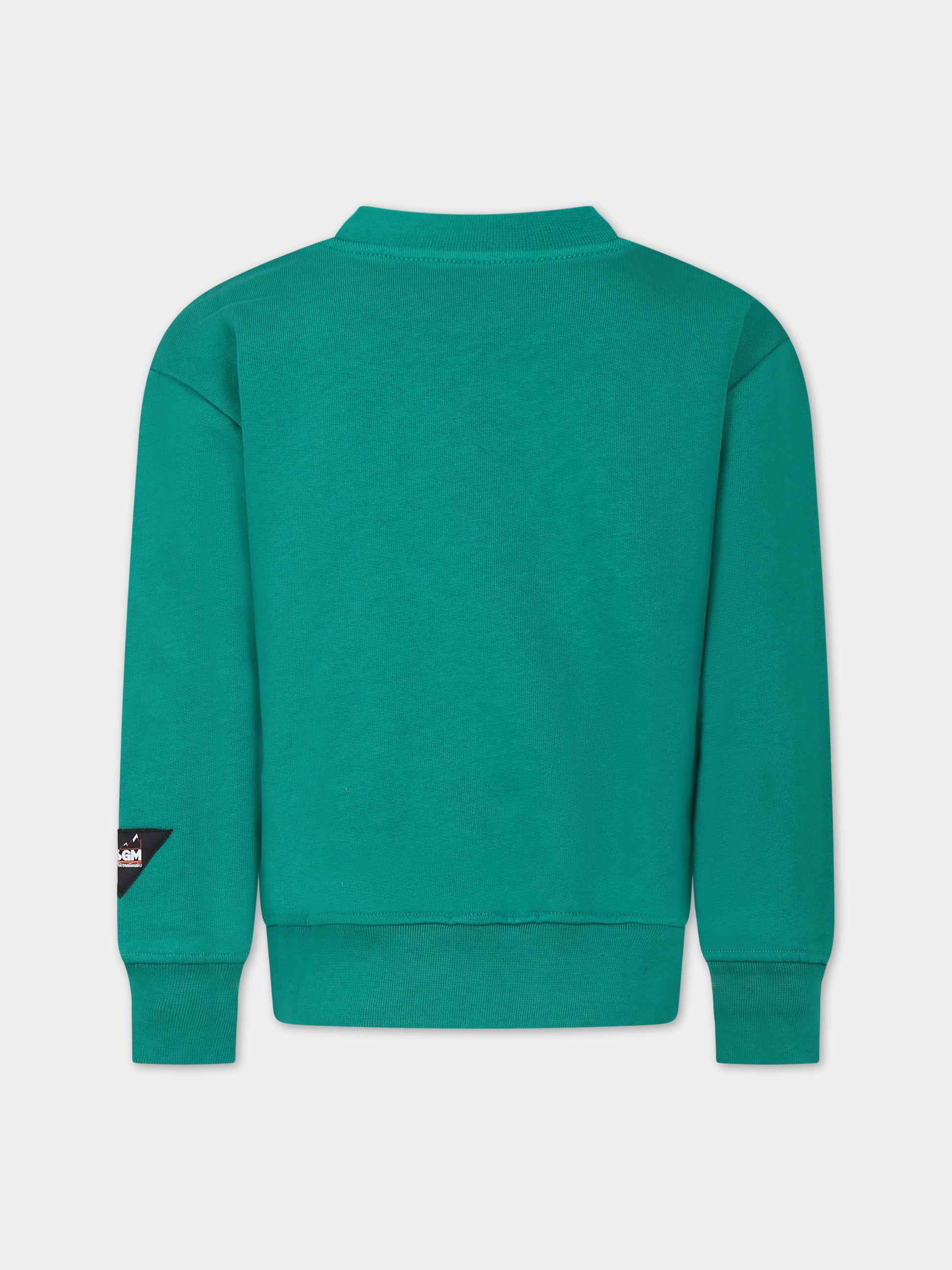 Felpa verde per bambini con logo,Msgm Kids,F3MSJBSW170 080