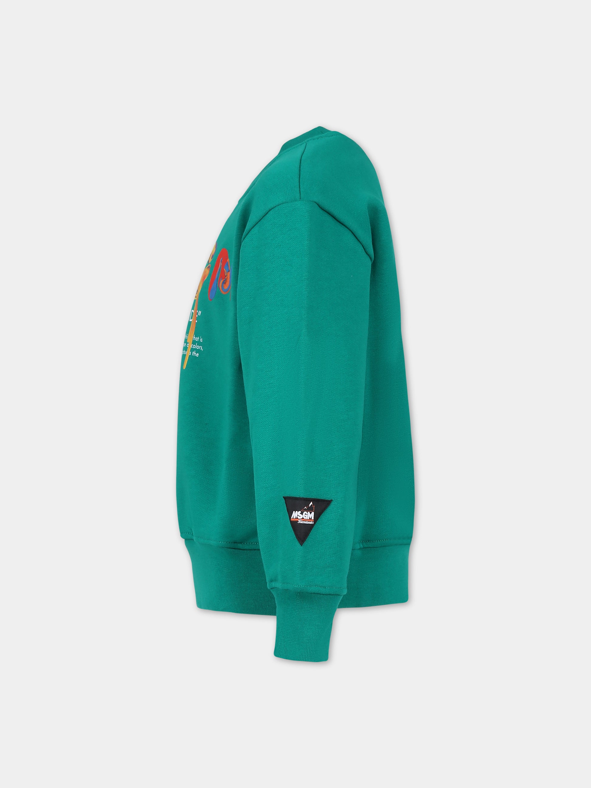 Felpa verde per bambini con logo,Msgm Kids,F3MSJBSW170 080