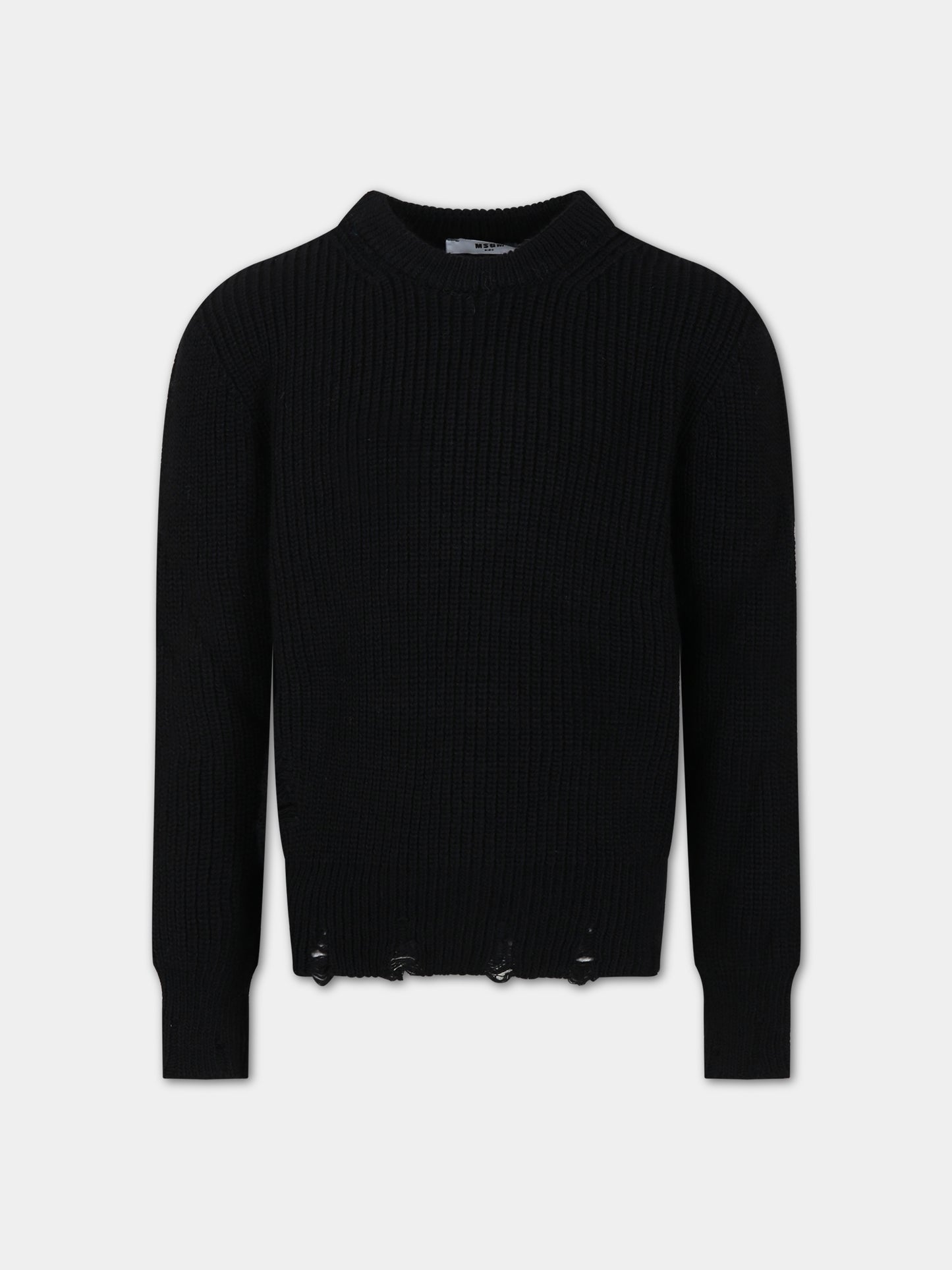 Maglione nero per bambino con logo,Msgm Kids,F3MSJBJP160 110