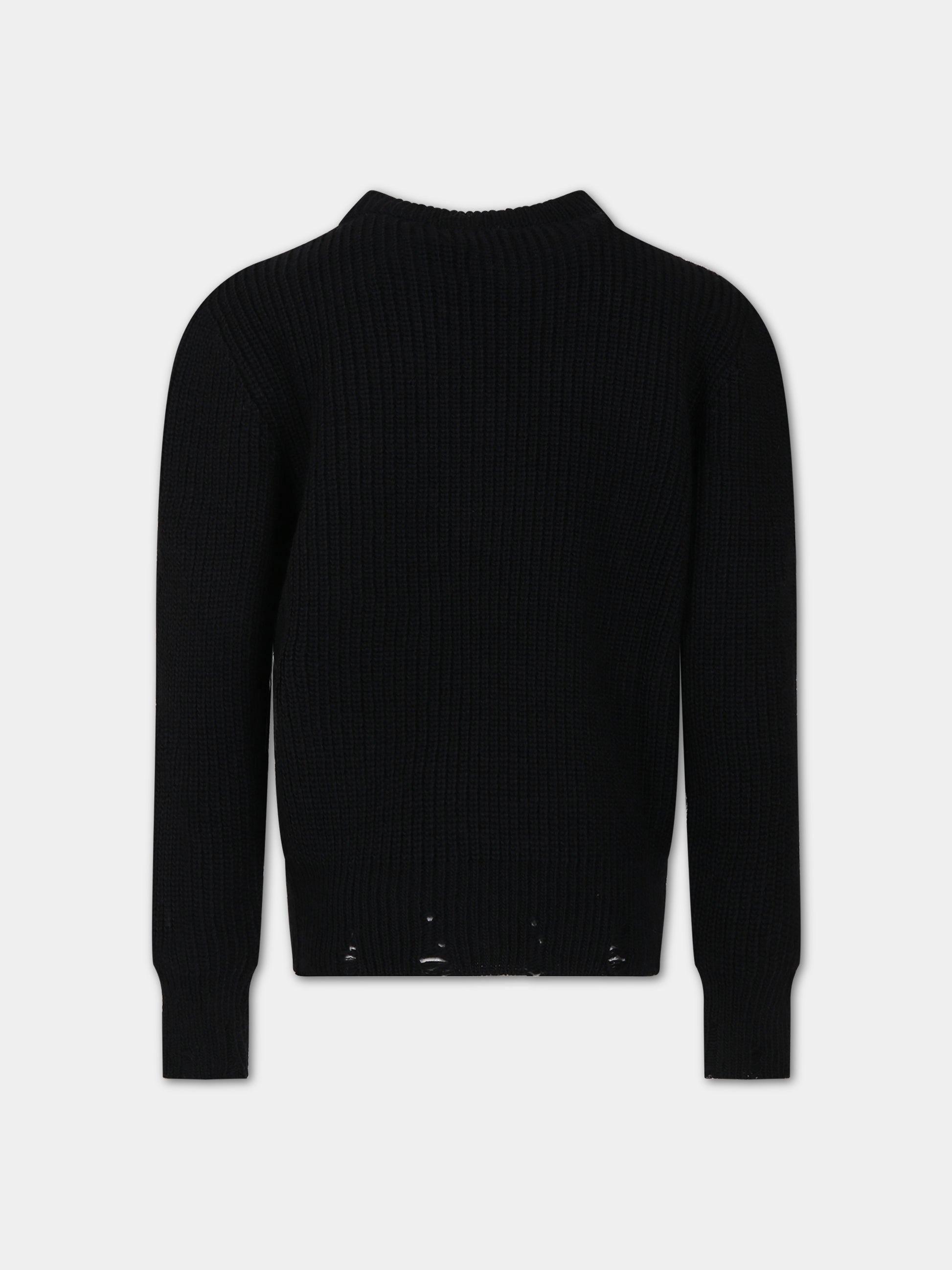 Maglione nero per bambino con logo,Msgm Kids,F3MSJBJP160 110