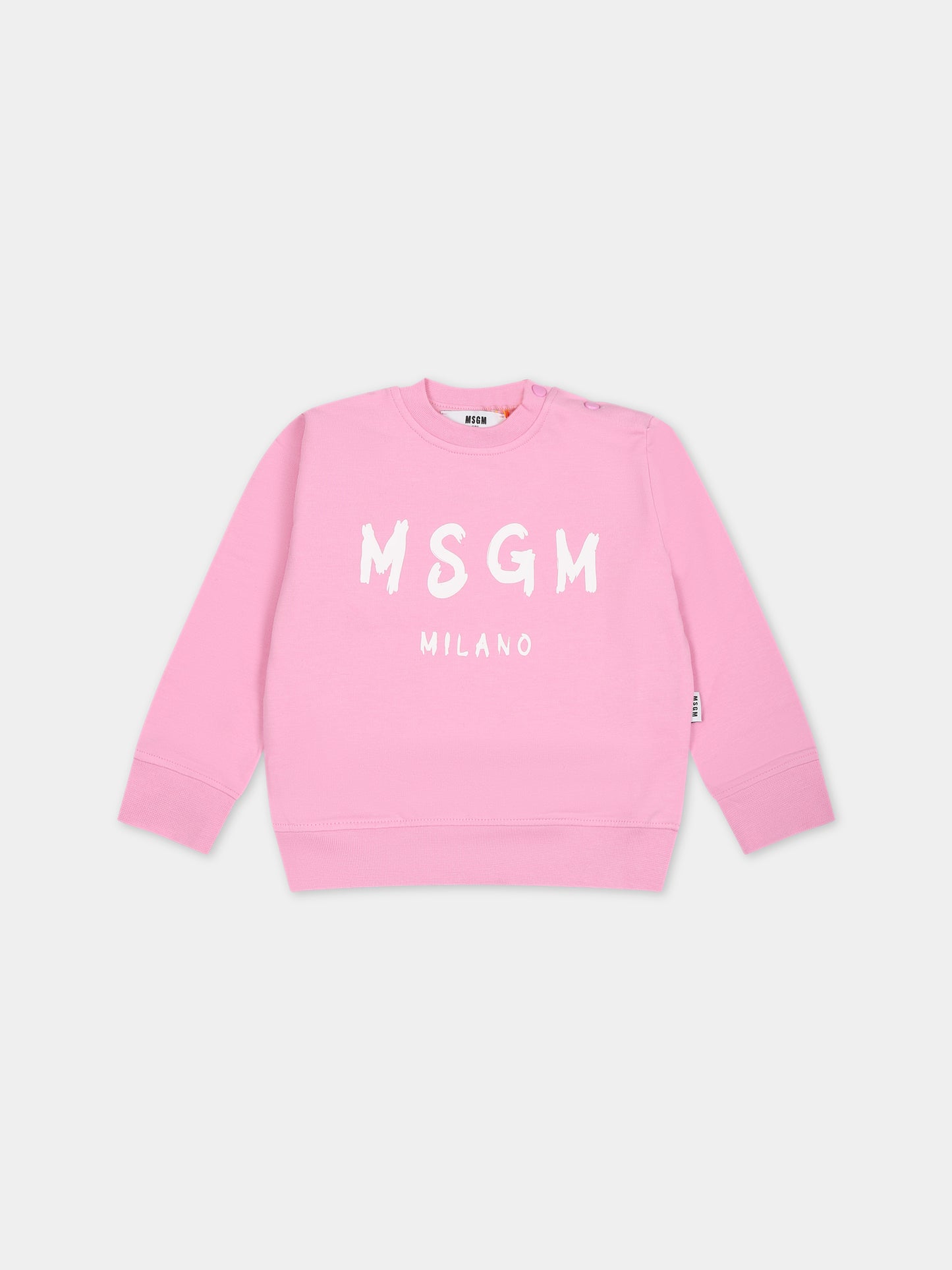Felpa rosa per neonata con logo,Msgm Kids,F3MSUNSW041 042