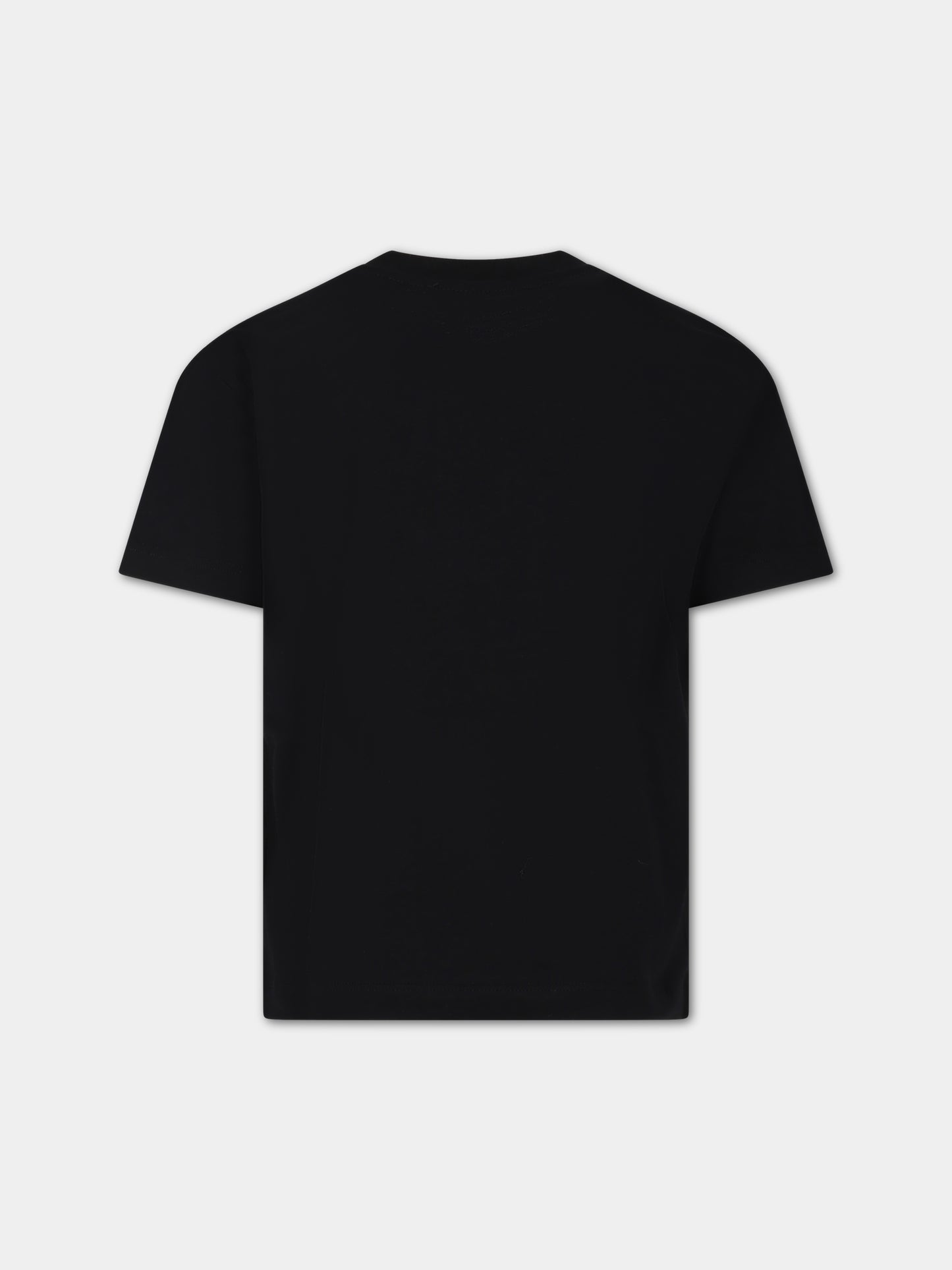 T-shirt nera per bambino con logo,Msgm Kids,F3MSJBTH126 110