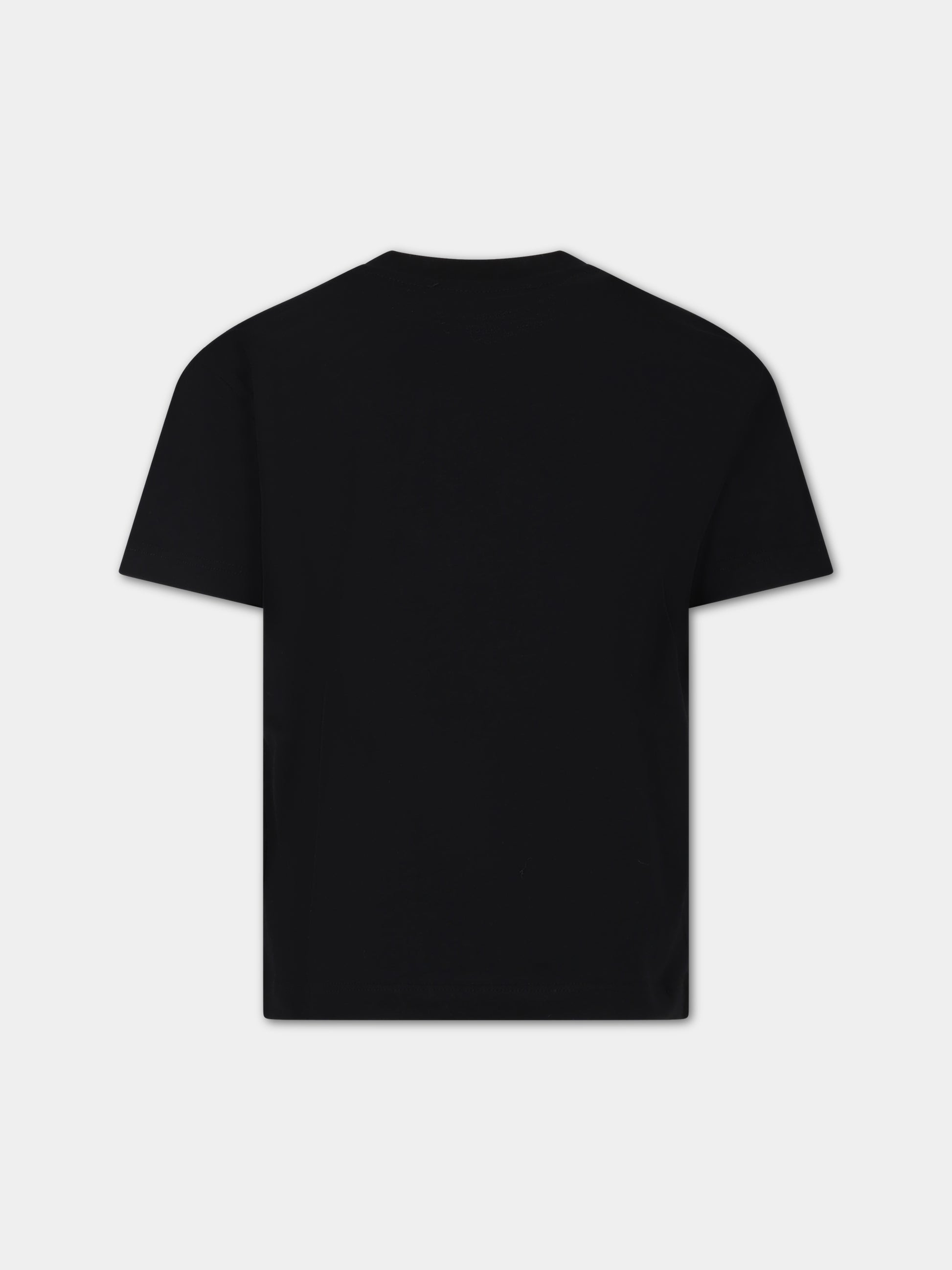 T-shirt nera per bambino con logo,Msgm Kids,F3MSJBTH126 110