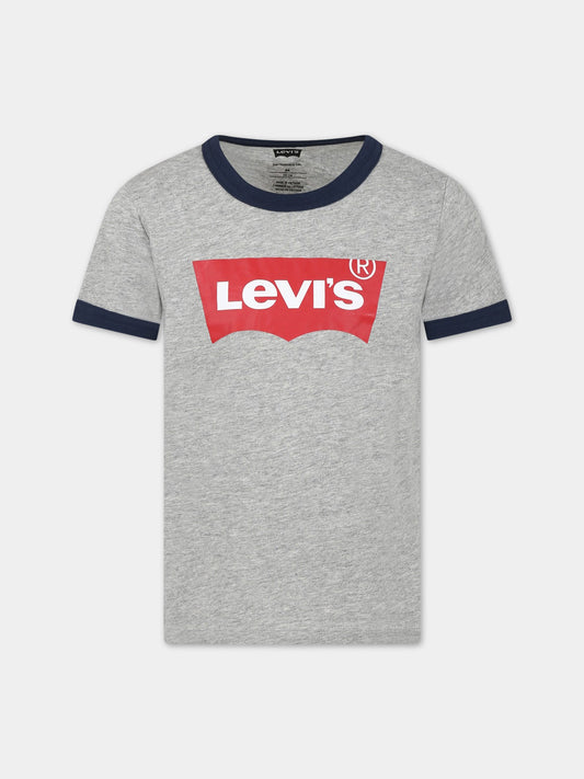 T-shirt grigia per bambino con logo,Levi's Kids,9EA073 C87