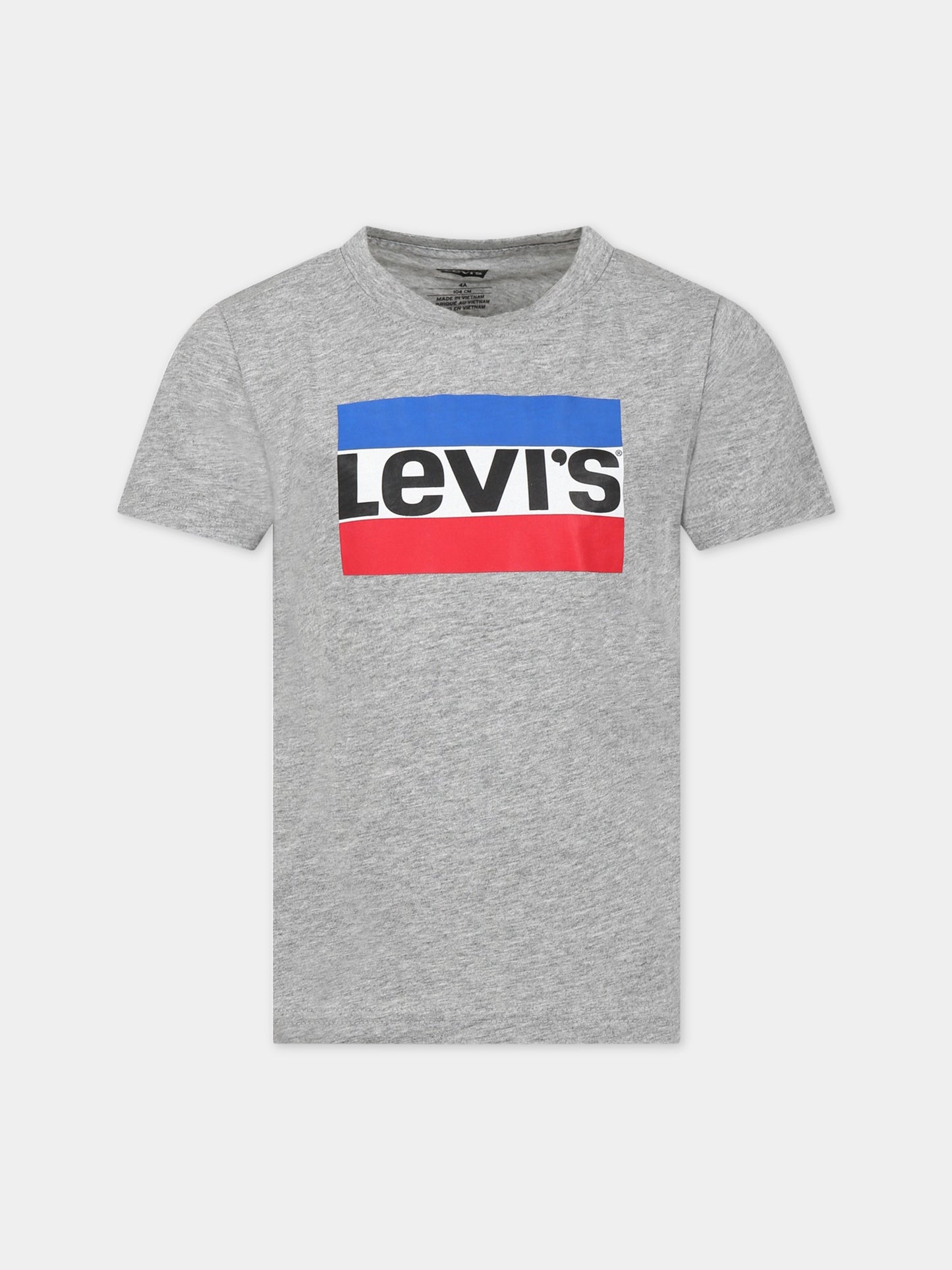 T-shirt grigia per bambino con logo,Levi's Kids,8E8568 C87