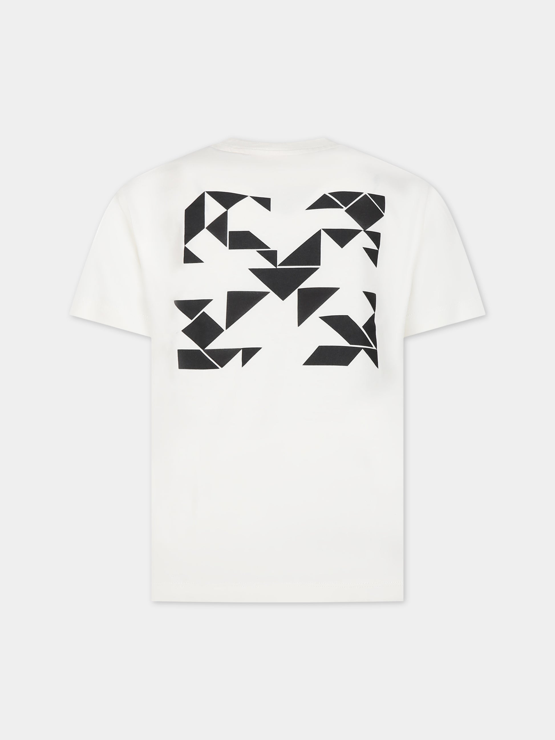 T-shirt bianca per bambino con logo,Off White,OBAA002F23JER0080110