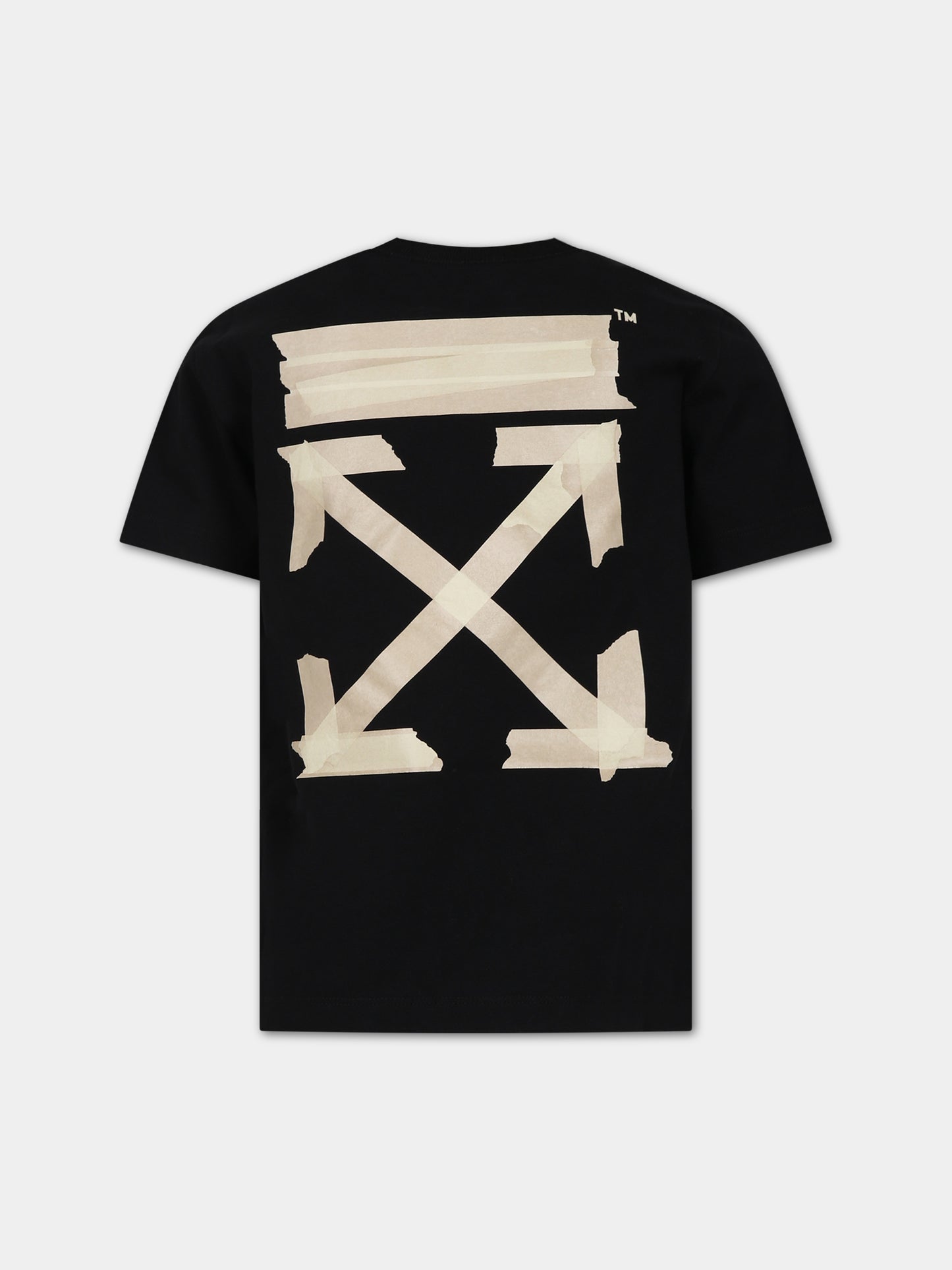 T-shirt nera per bambino con logo,Off White,OBAA002F23JER0091001