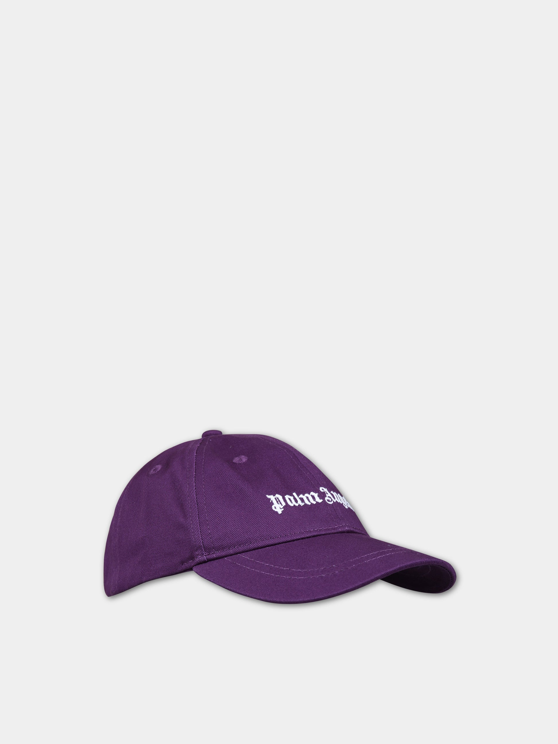 Cappello viola per bambini con logo,Palm Angels,PBLB002C99FAB0013701