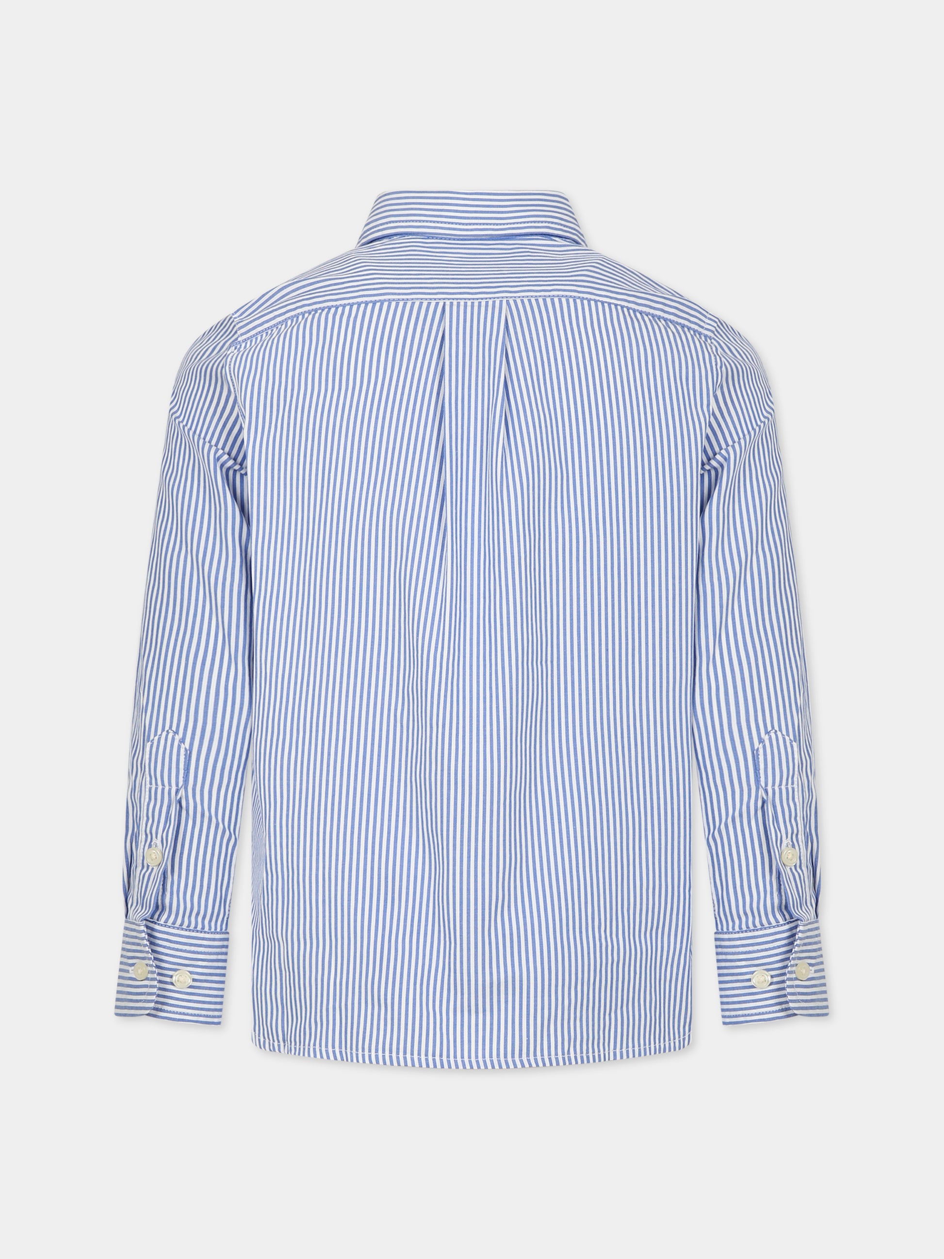 Camicia azzurra per bambino con logo,Ralph Lauren Kids,862260001