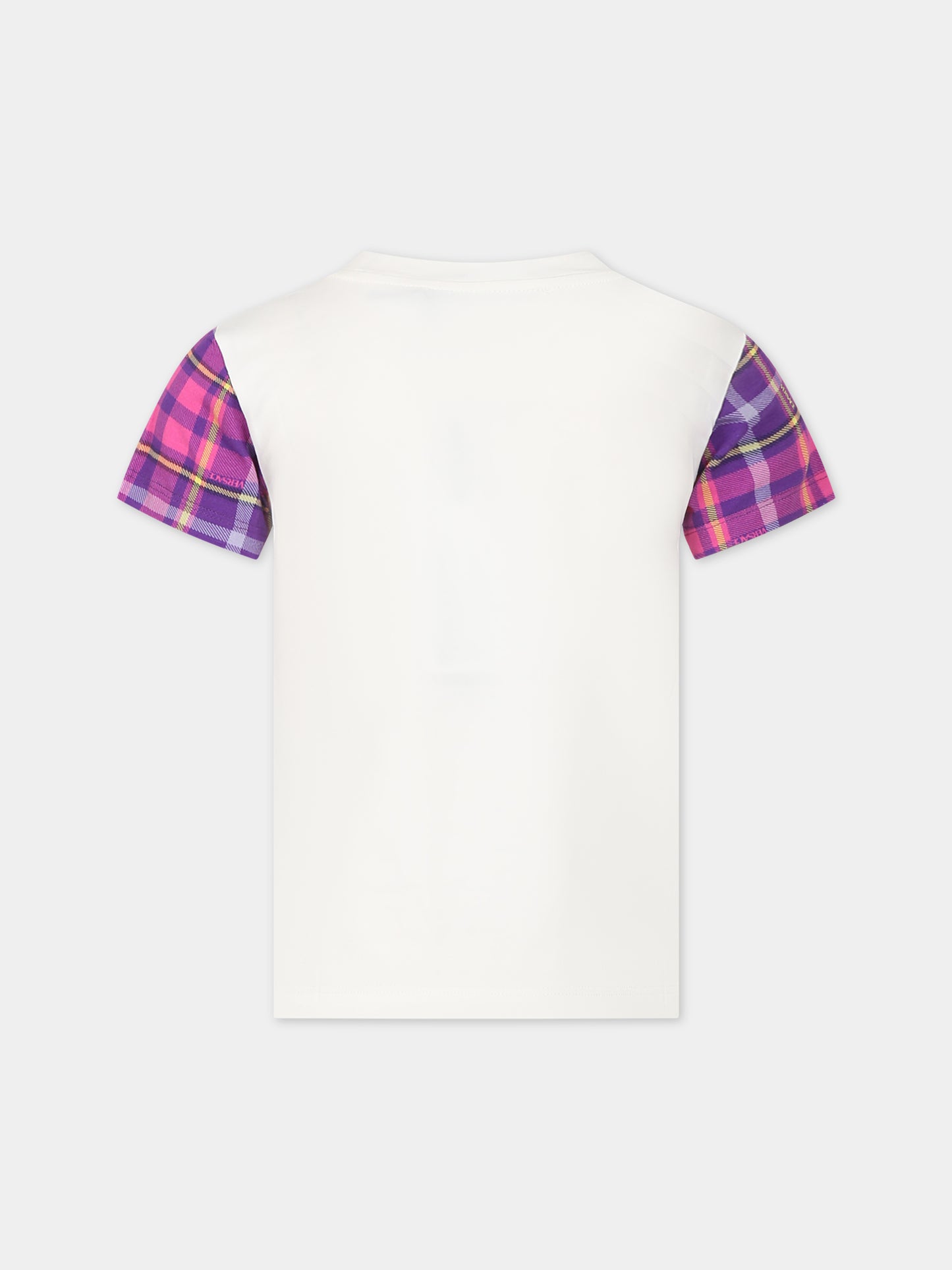 T-shirt bianca per bambina con Medusa e logo,Versace,1000052 1A08432 6WB00