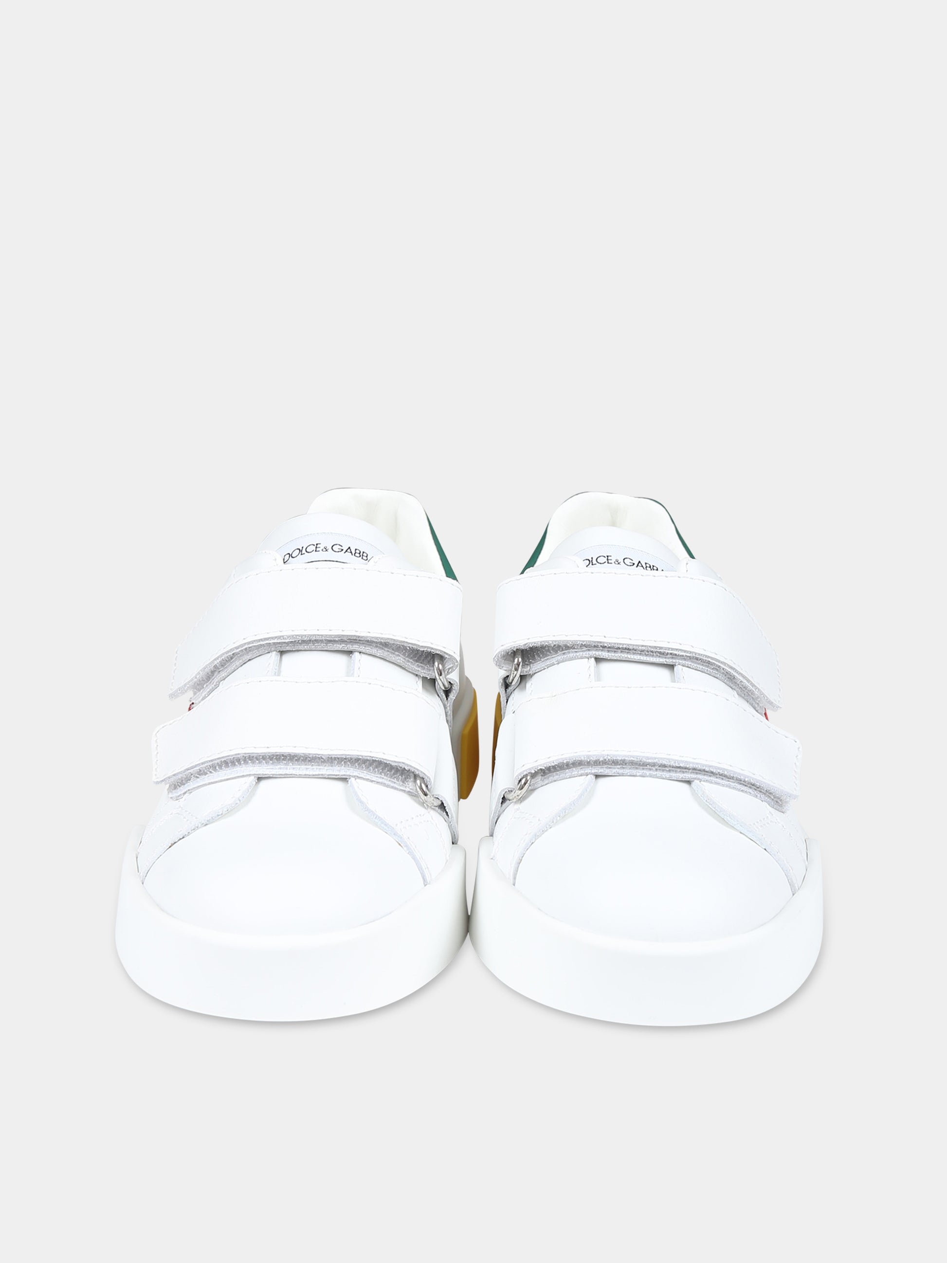 Sneakers bianche per bambini con logo,Dolce & Gabbana Kids,DA5167 AN384 8N530