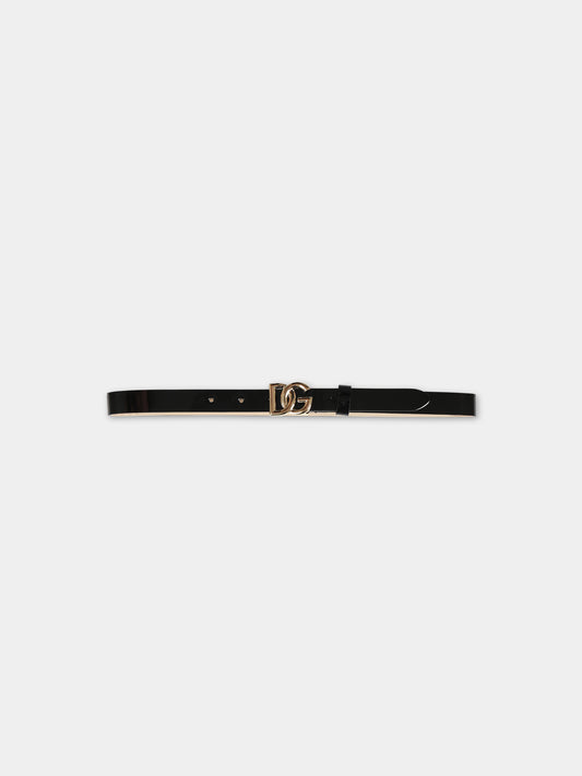 Cintura nera per bambina con logo,Dolce & Gabbana Kids,EE0062 A1471 80999