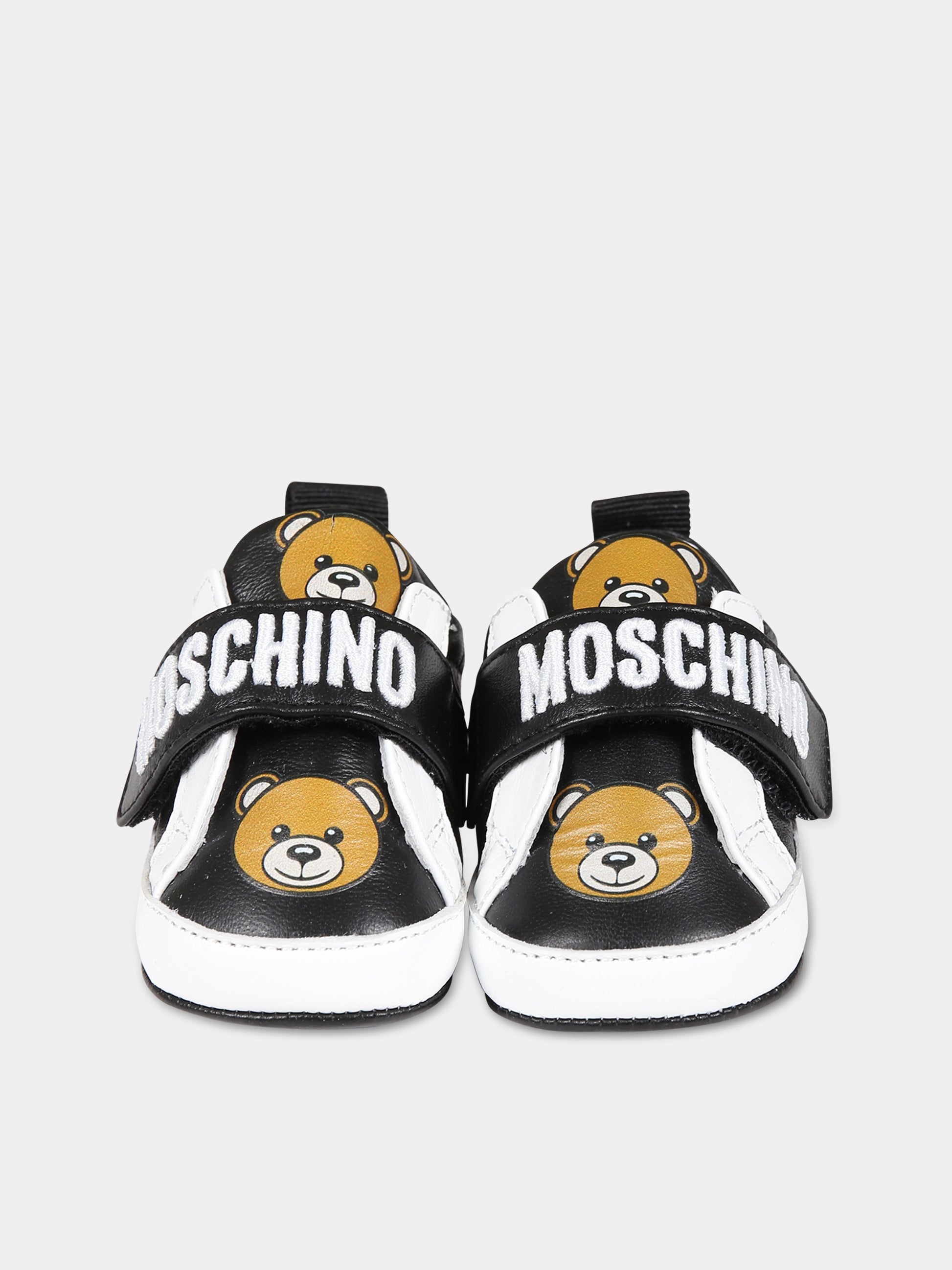 Sneakers nere per neonati con Teddy bear e logo,Moschino Kids,75810 1