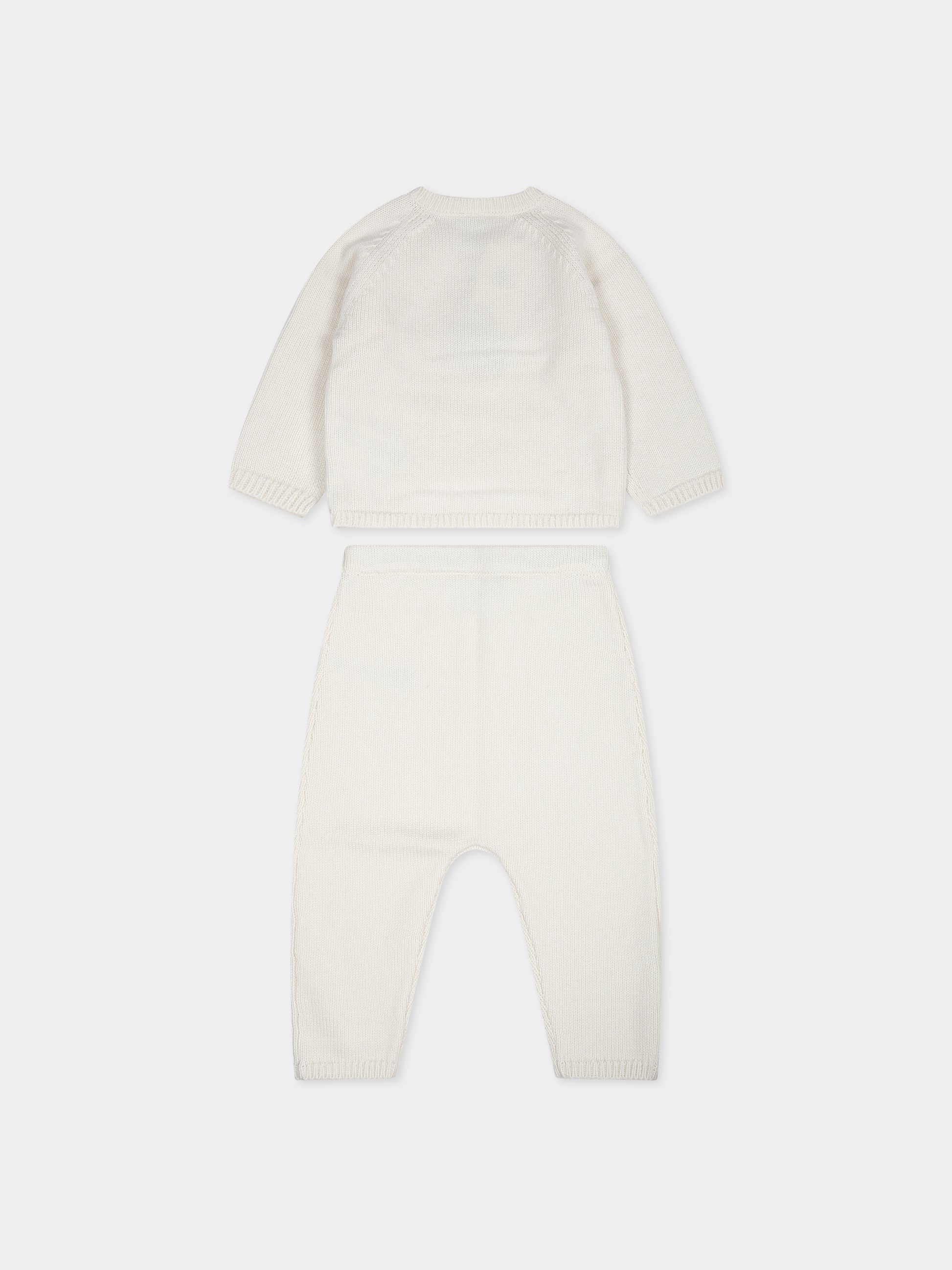 Completo avorio per neanati con cuore,Petit Bateau,A0839 03