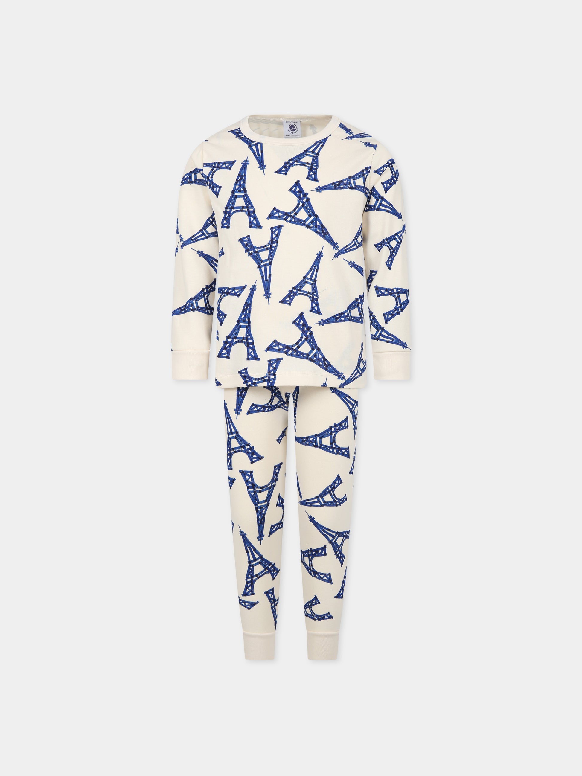 Pigiama avorio per bambini con Tour Eiffel,Petit Bateau,A080C 01