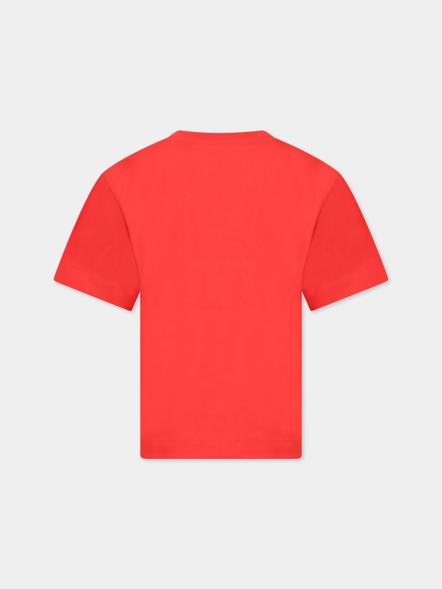 T-shirt rossa per bambini con Teddy Bears e logo,Moschino Kids,HPM03S LBA22 50109