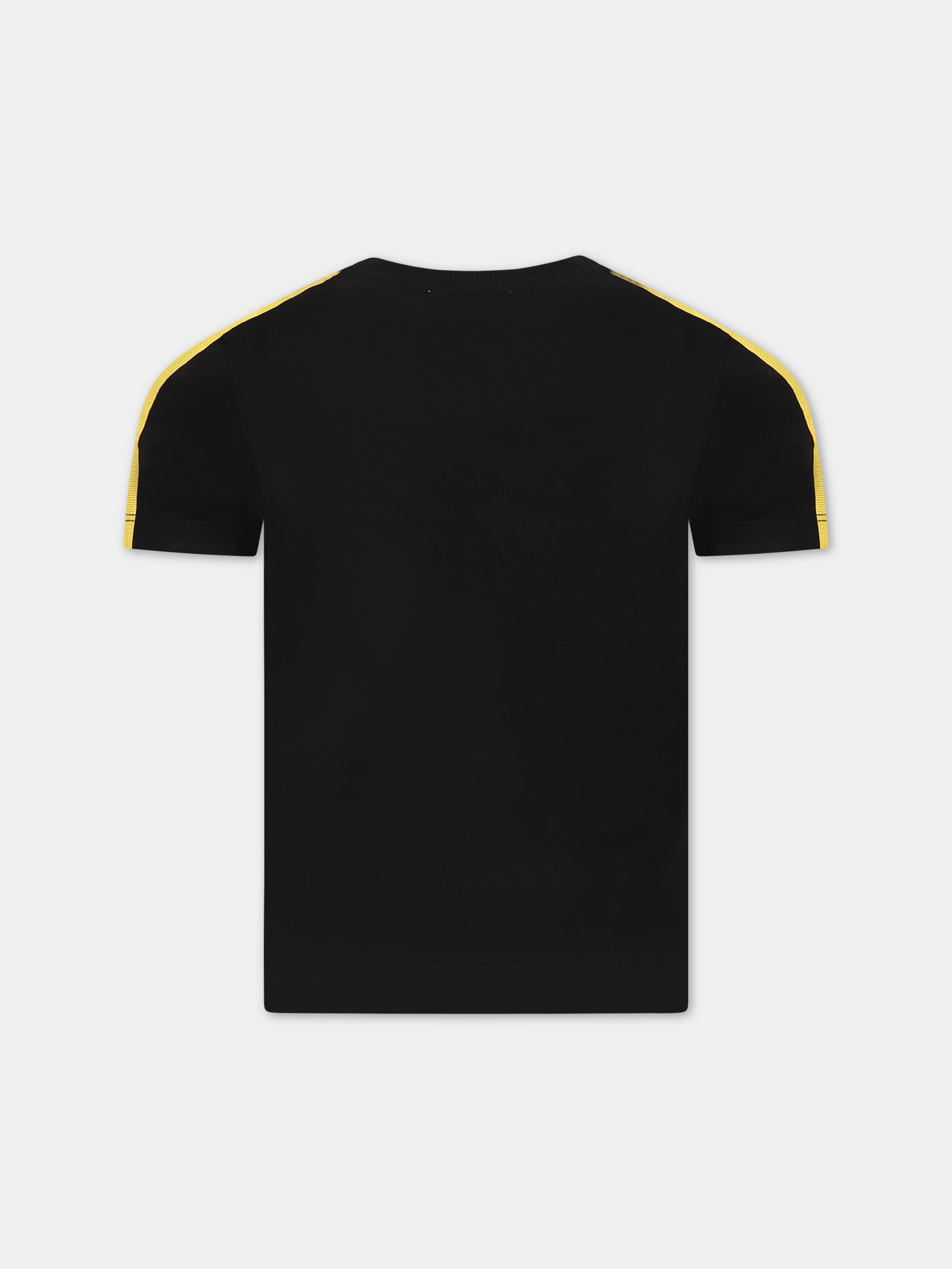 T-shirt nera per bambino con logo,Moschino Kids,HUM03Z LAA01 60100