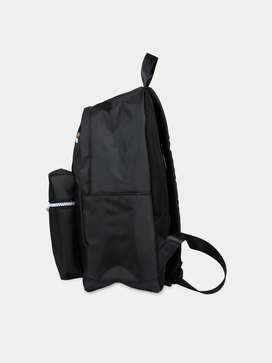 Zaino nero per bambino con logo,Boss,J20411 09B