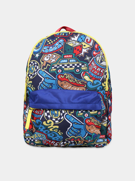 Zaino blu per bambino con logo,Little Marc Jacobs,W20090 MARINE