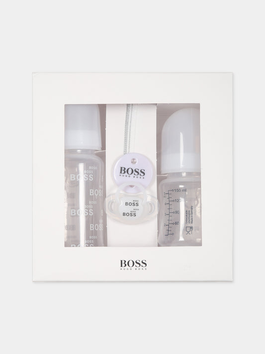 Set bianco per neonato con logo,Hugo Boss,J9K138 10B