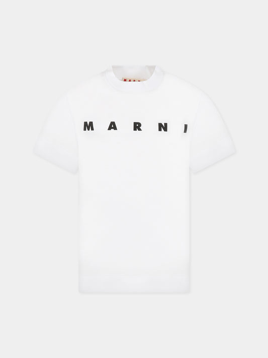 T-shirt bianca per bambini con logo,Marni Kids,M002MV M00HZ 0M100