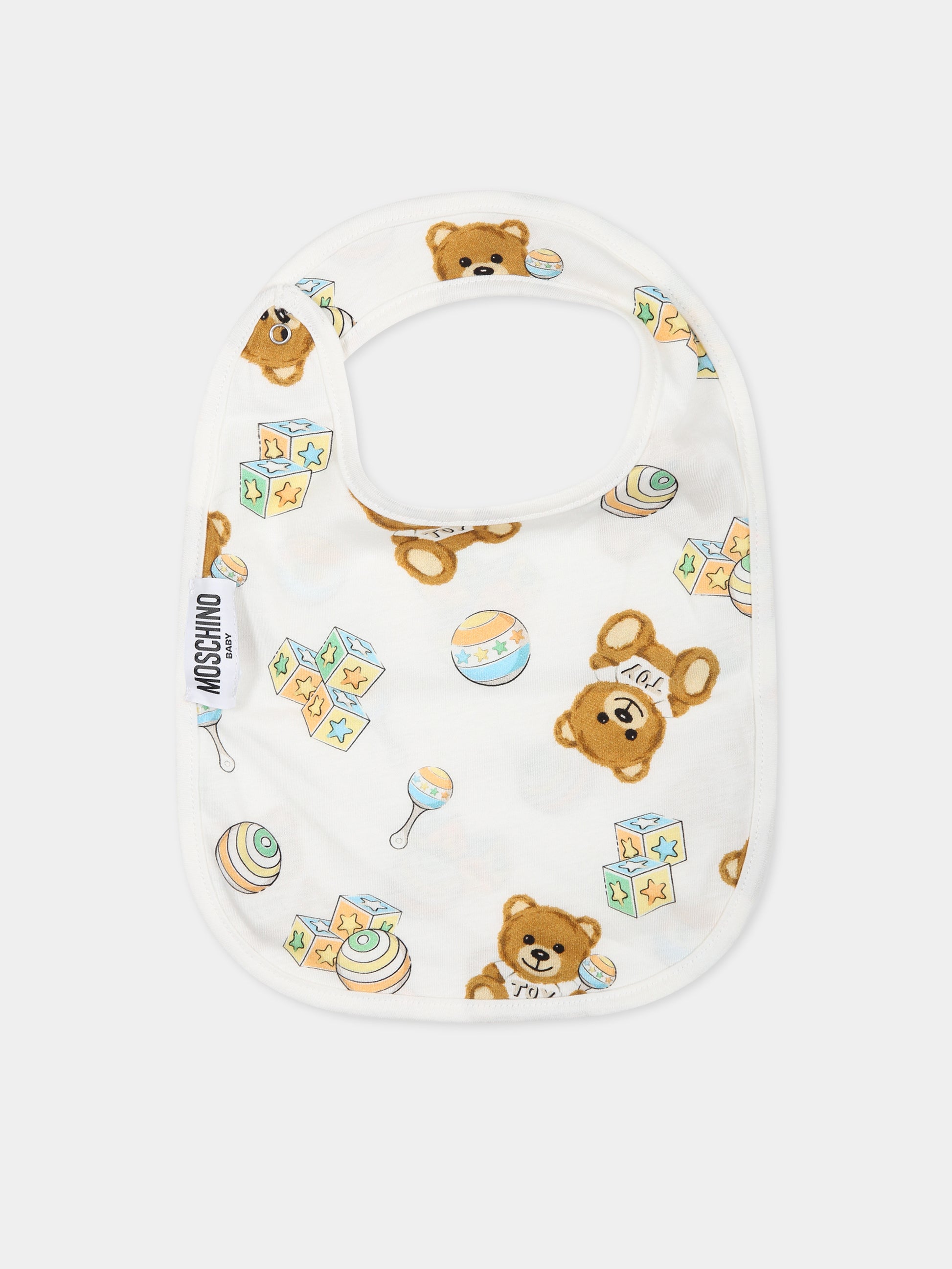 Set bianco per neonati con Teddy Bear e logo,Moschino Kids,MMY03I LCA19 10063