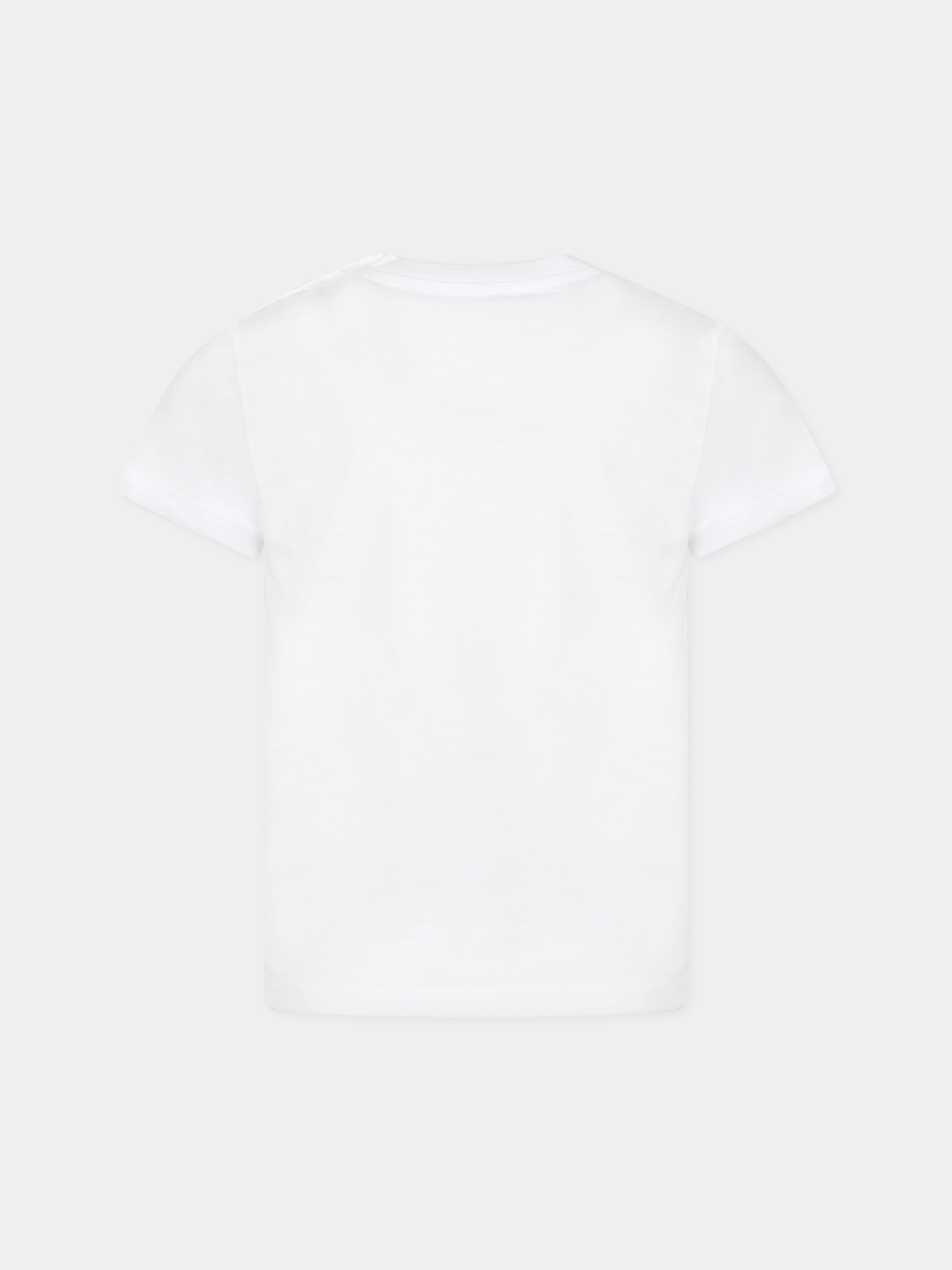 T-shirt bianca per neonato con Kotora e logo,Kenzo Kids,K05480 10B-