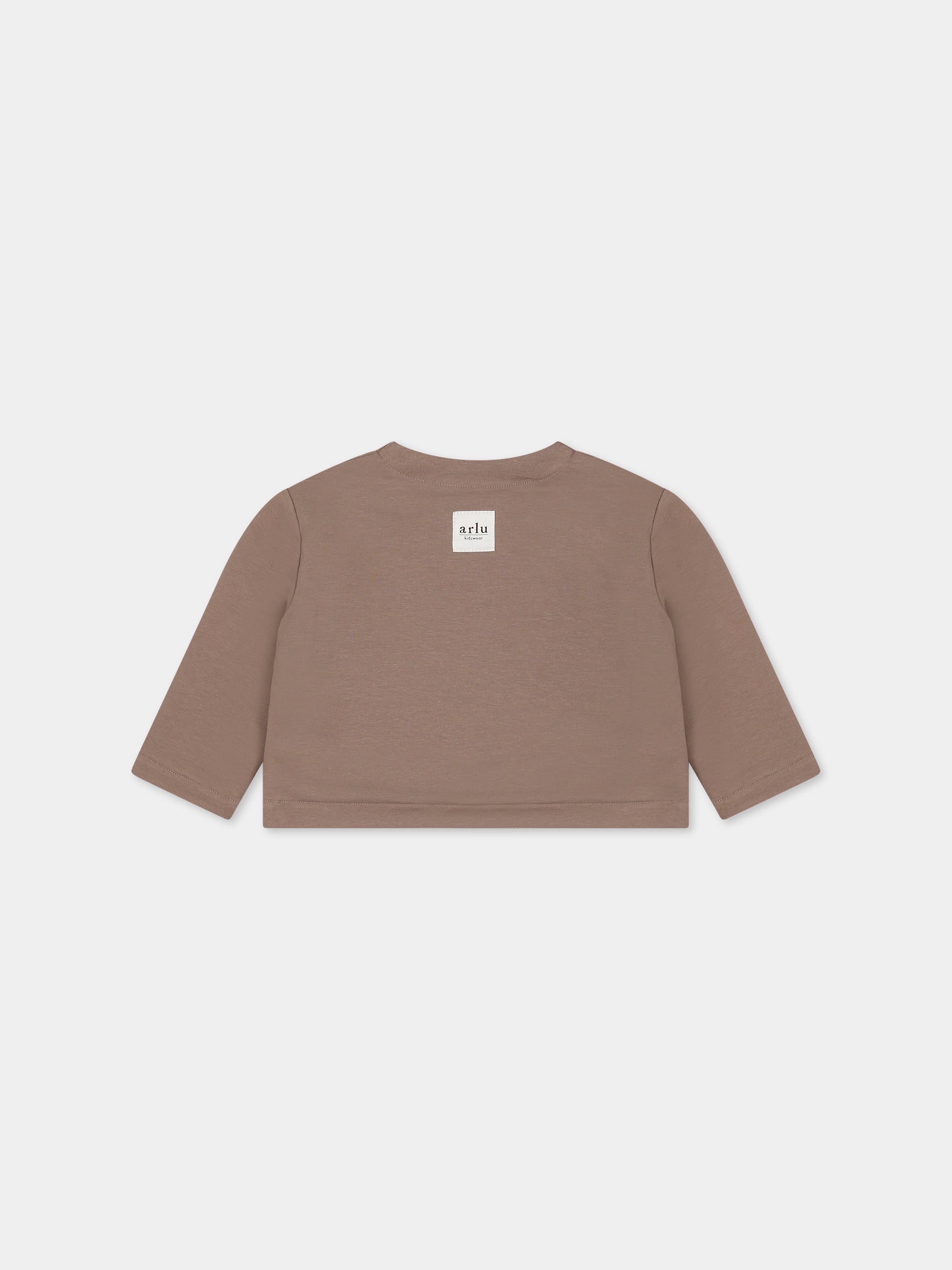 Cardigan beige per neonati con logo,Arlu Kidswear,KIMONO DOUBLE