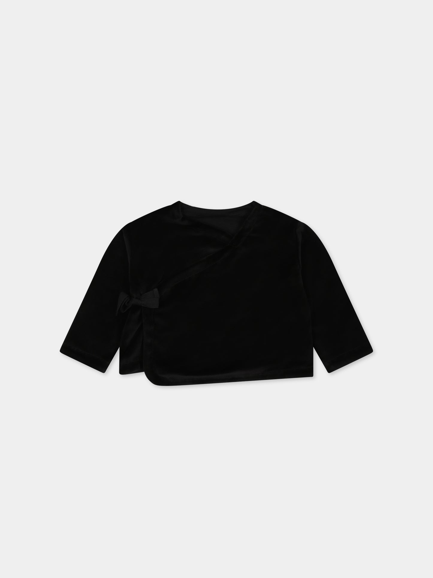 Cardigan nero per neonati con logo,Arlu Kidswear,KIMONO CINIGLIA