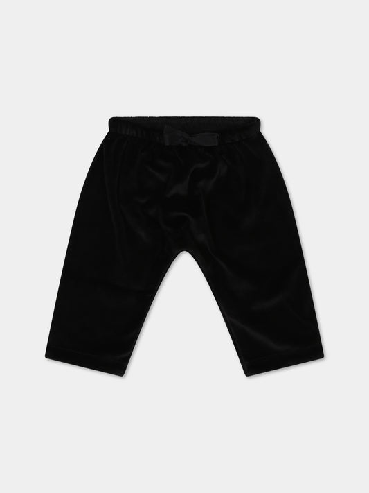 Pantaloni neri per neonati con logo,Arlu Kidswear,PANTALONE CINIGLIA