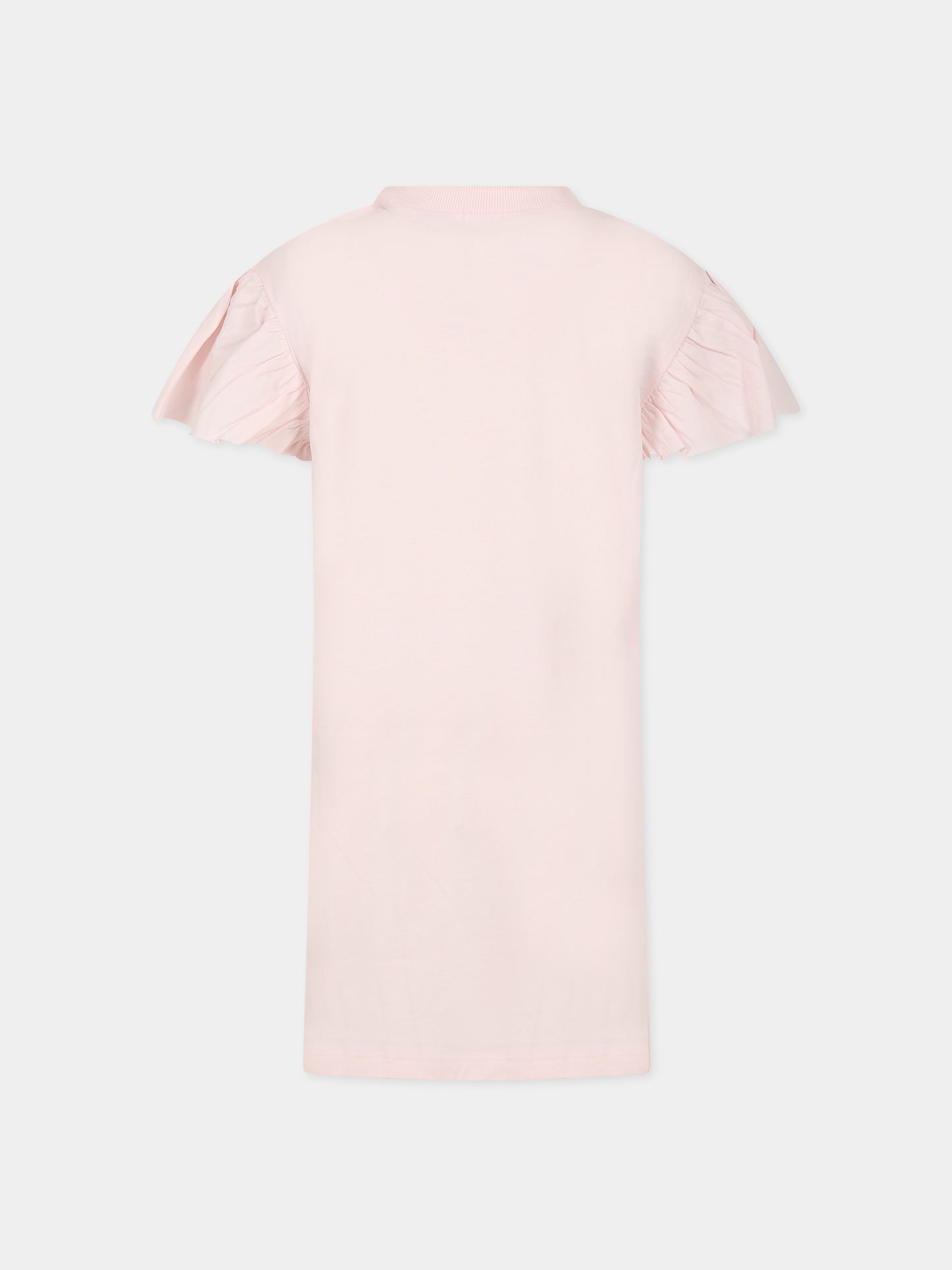 Vestito rosa per bambina con stampa palme,Billieblush,U12808 45S