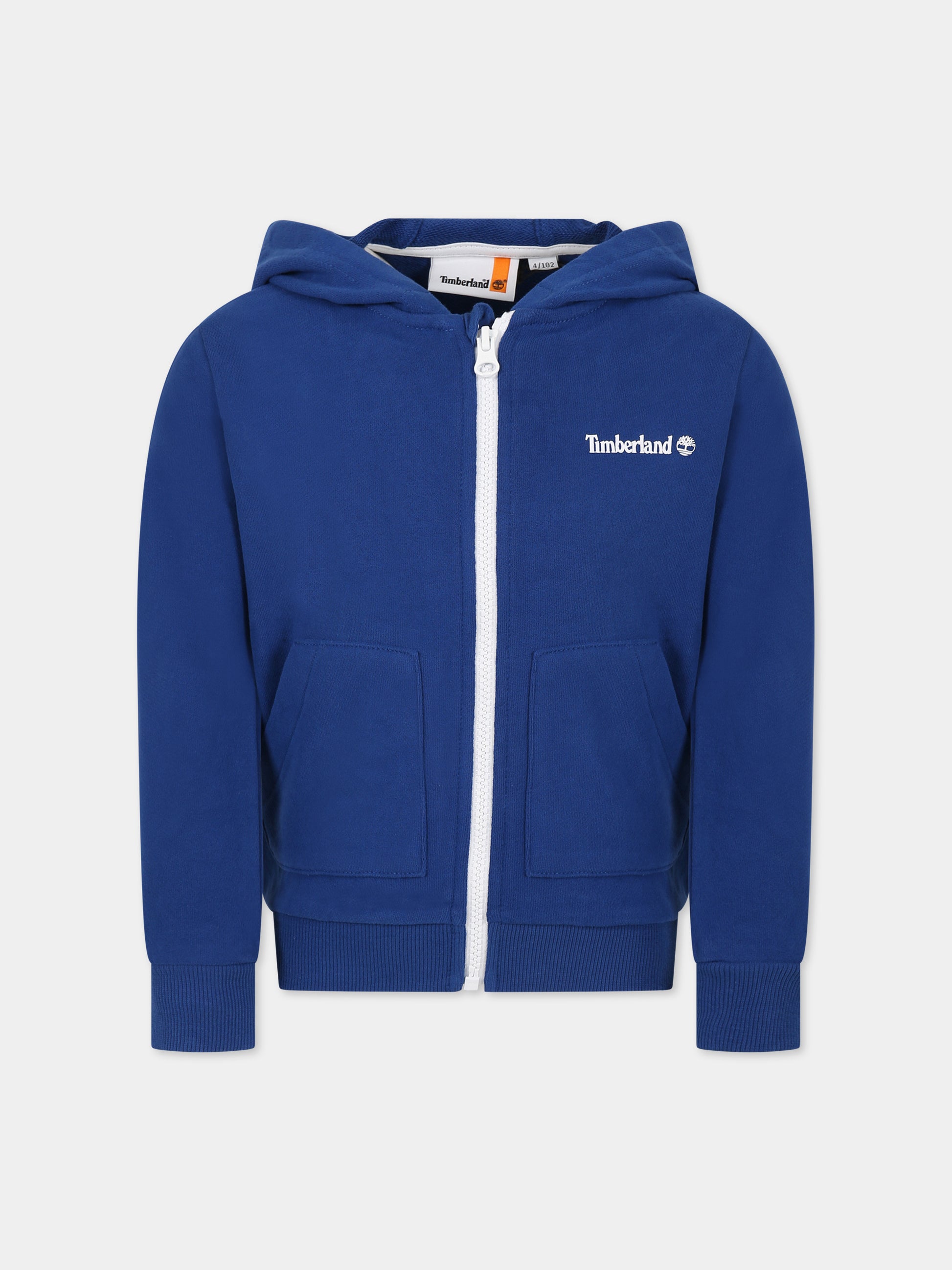 Felpa azzurra per bambino con logo,Timberland,T25U13 830