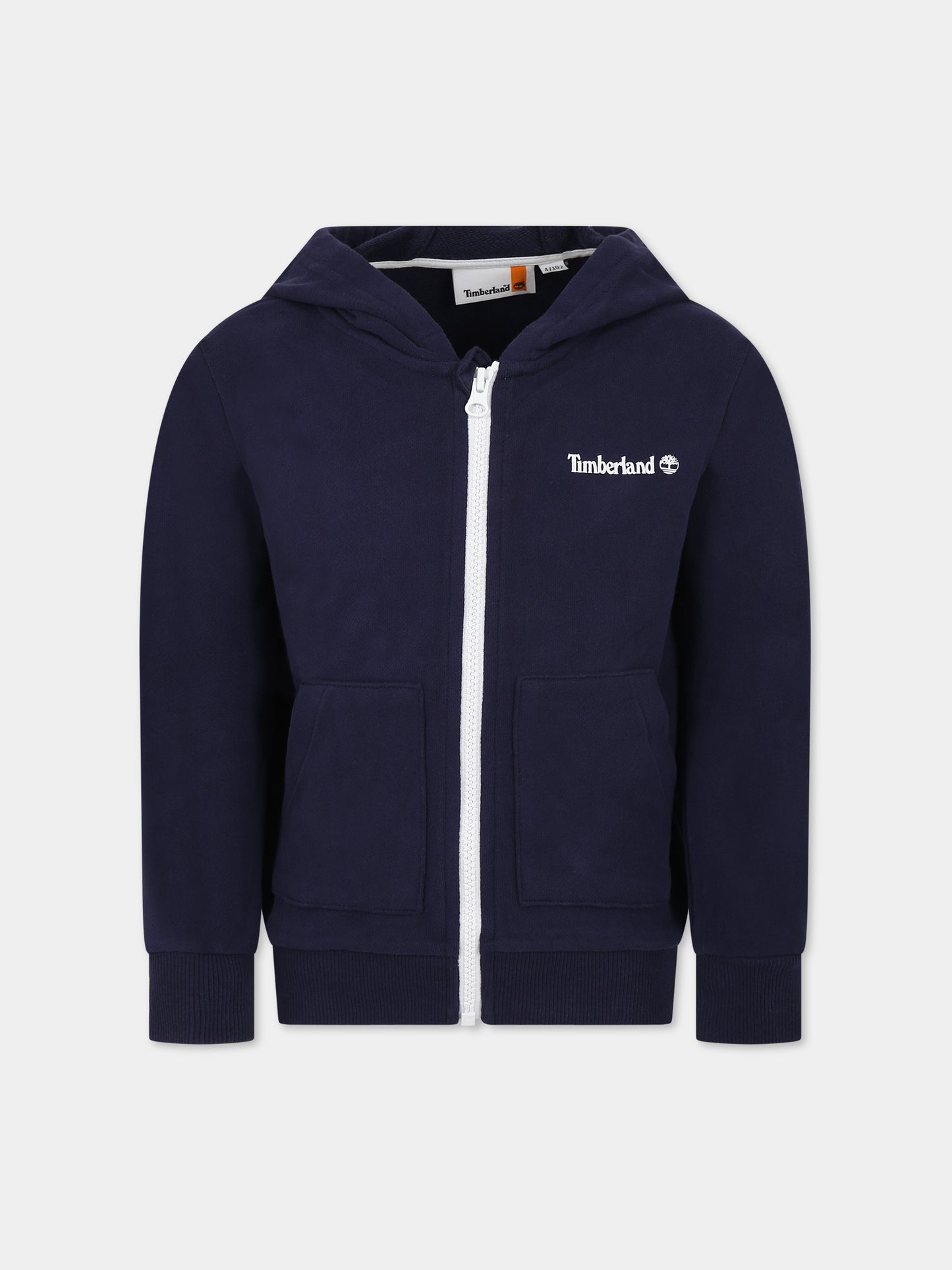 Felpa blu per bambino con logo,Timberland,T25U13 85T