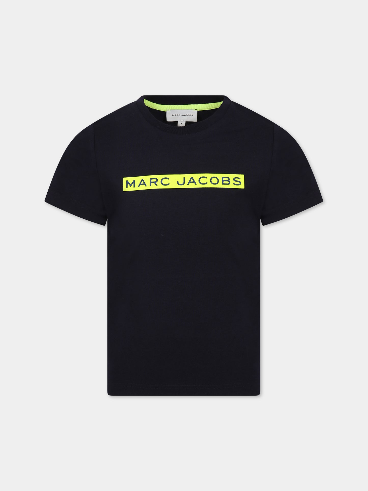 T-shirt blu per bambino con stampa logo,Little Marc Jacobs,W25581 84E