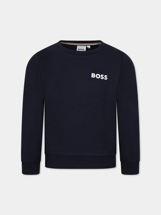 Felpa blu per bambino con logo,Boss,J25O43 849