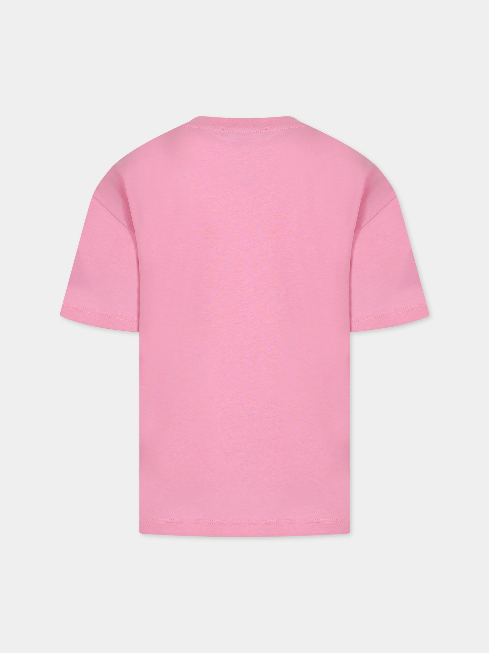 T-shirt rosa per bambina con logo,Msgm Kids,MS029318 042
