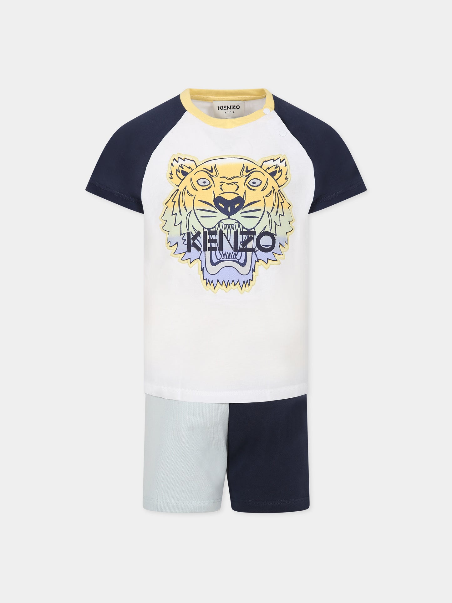 Completo multicolor per bambino con iconica tigre,Kenzo Kids,K08055 10P