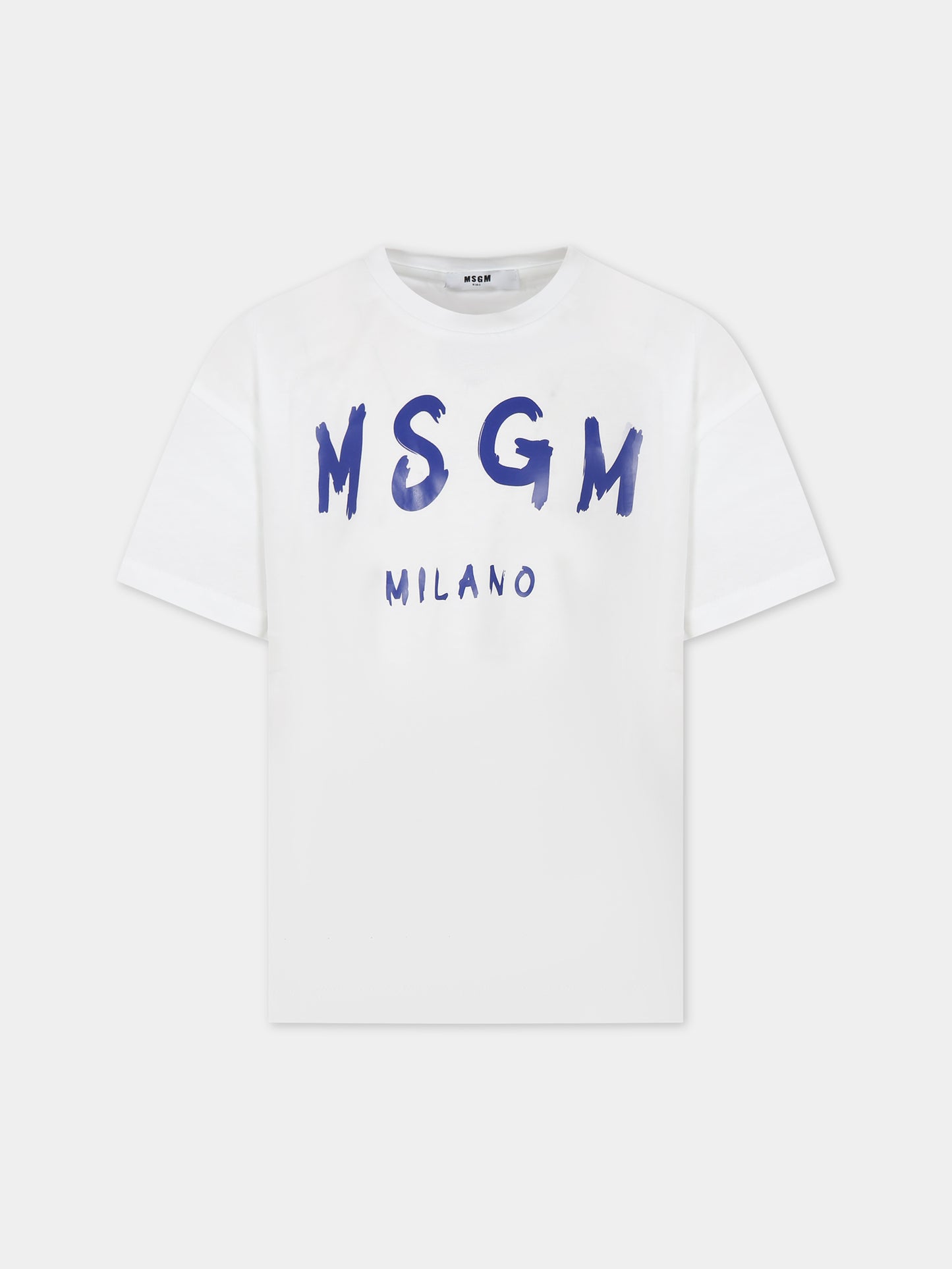 T-shirt bianca per bambini con logo,Msgm Kids,MS029315 001