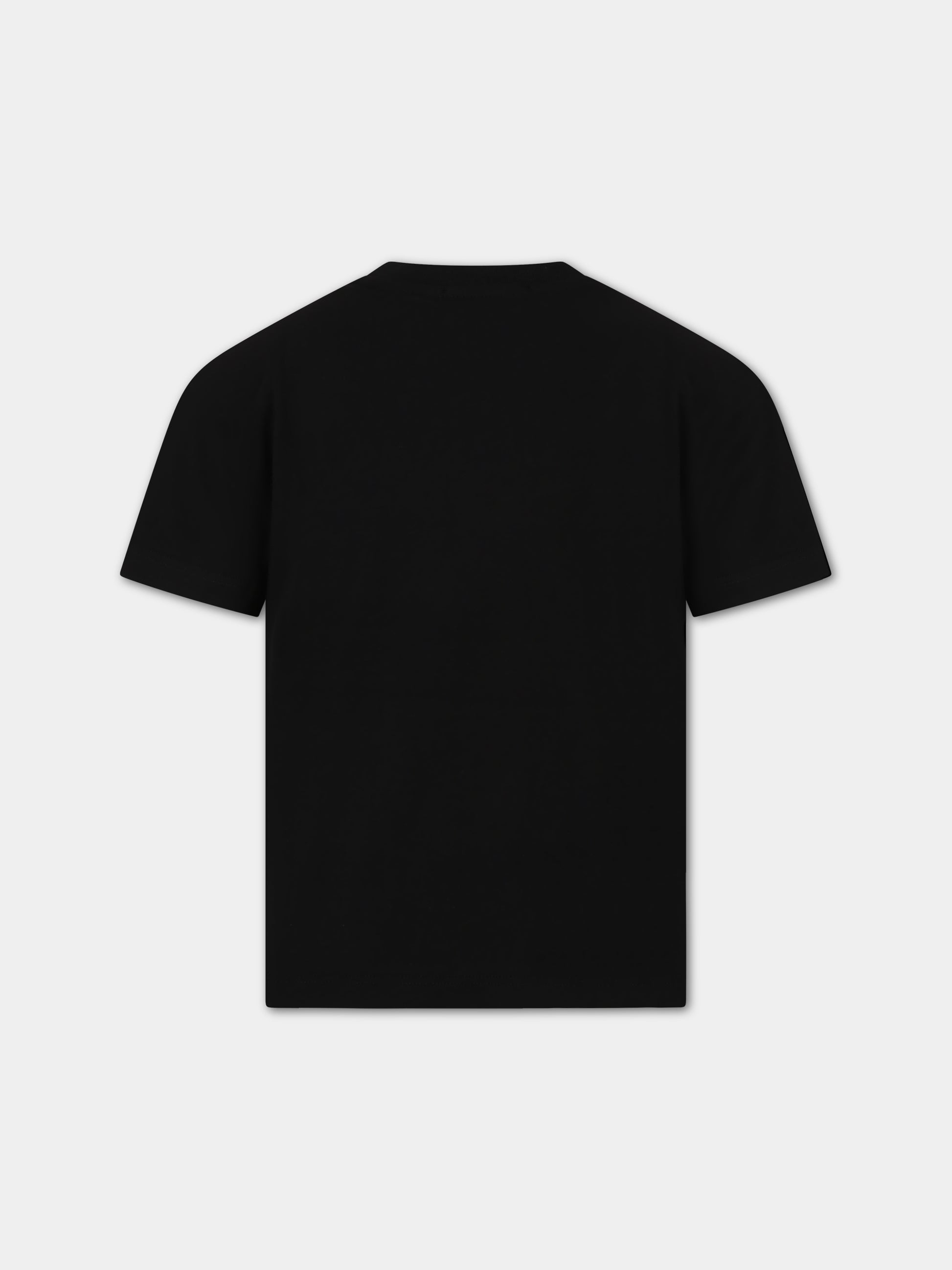 T-shirt nera per bambina con logo,Msgm Kids,MS029315 110